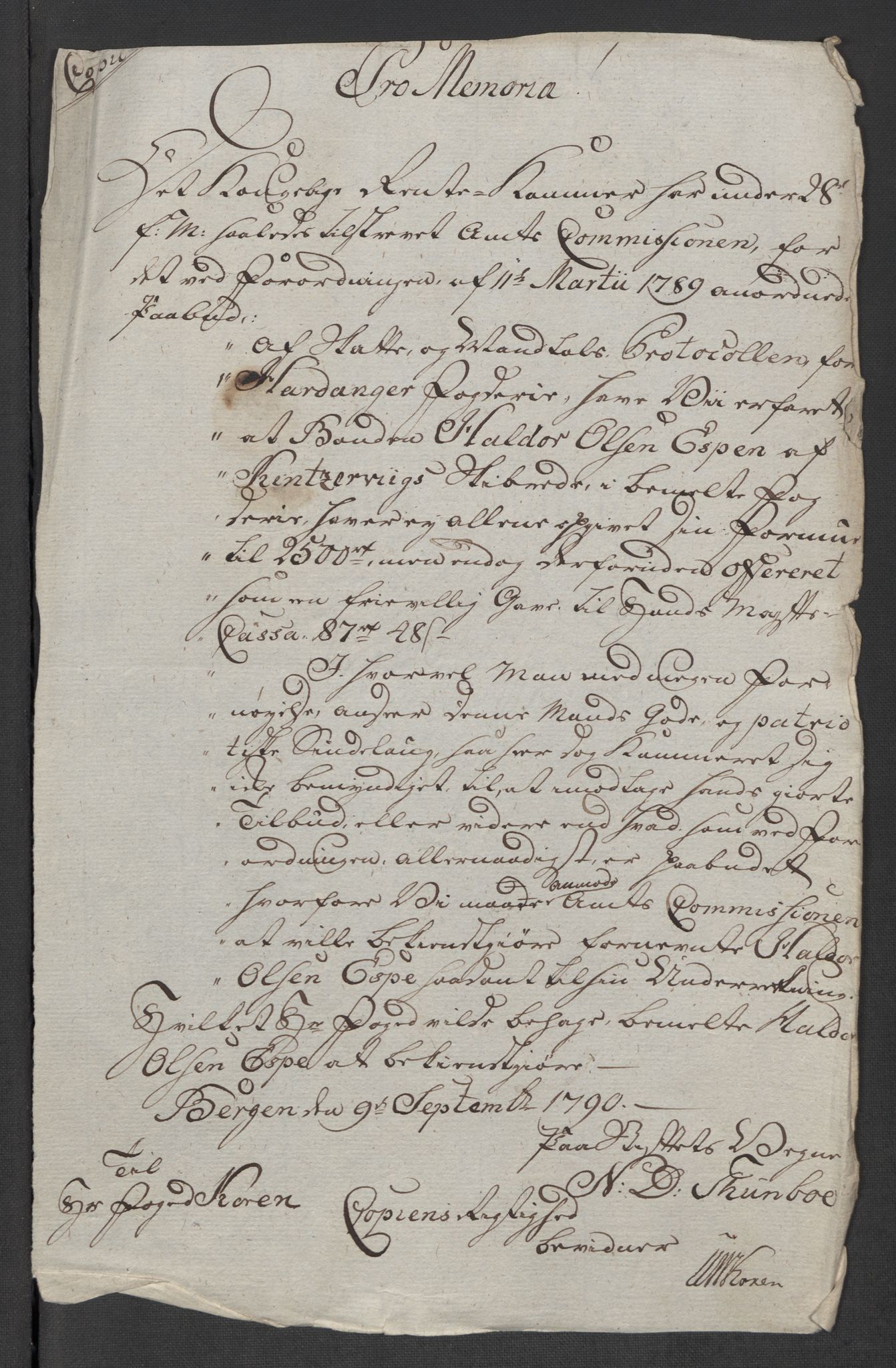 Rentekammeret inntil 1814, Reviderte regnskaper, Mindre regnskaper, RA/EA-4068/Rf/Rfe/L0049: Sunnhordland og Hardanger fogderi, Sunnmøre fogderi, 1789, p. 16