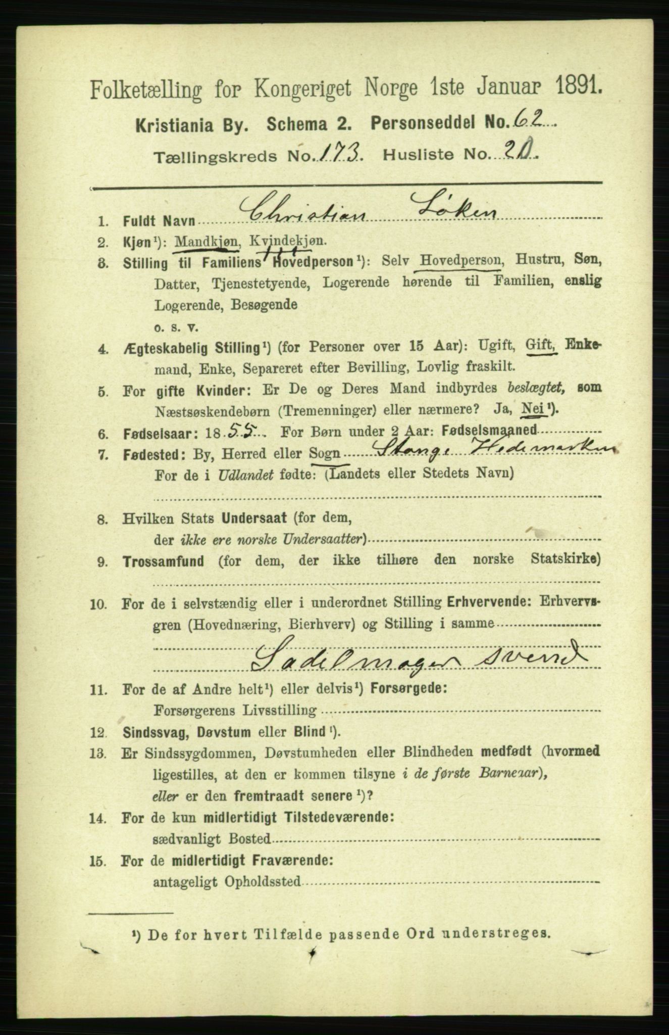 RA, 1891 census for 0301 Kristiania, 1891, p. 103815