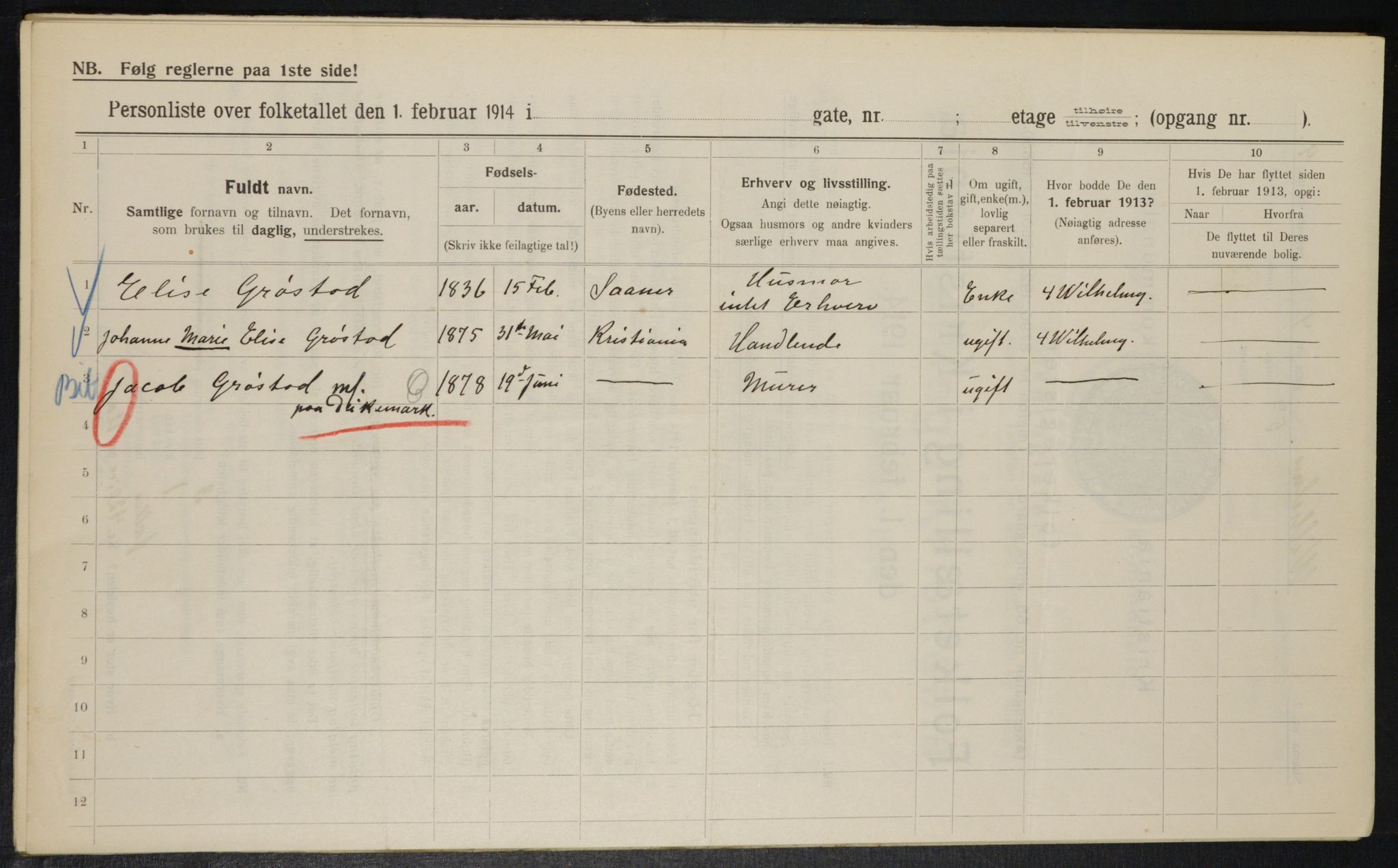 OBA, Municipal Census 1914 for Kristiania, 1914, p. 129193