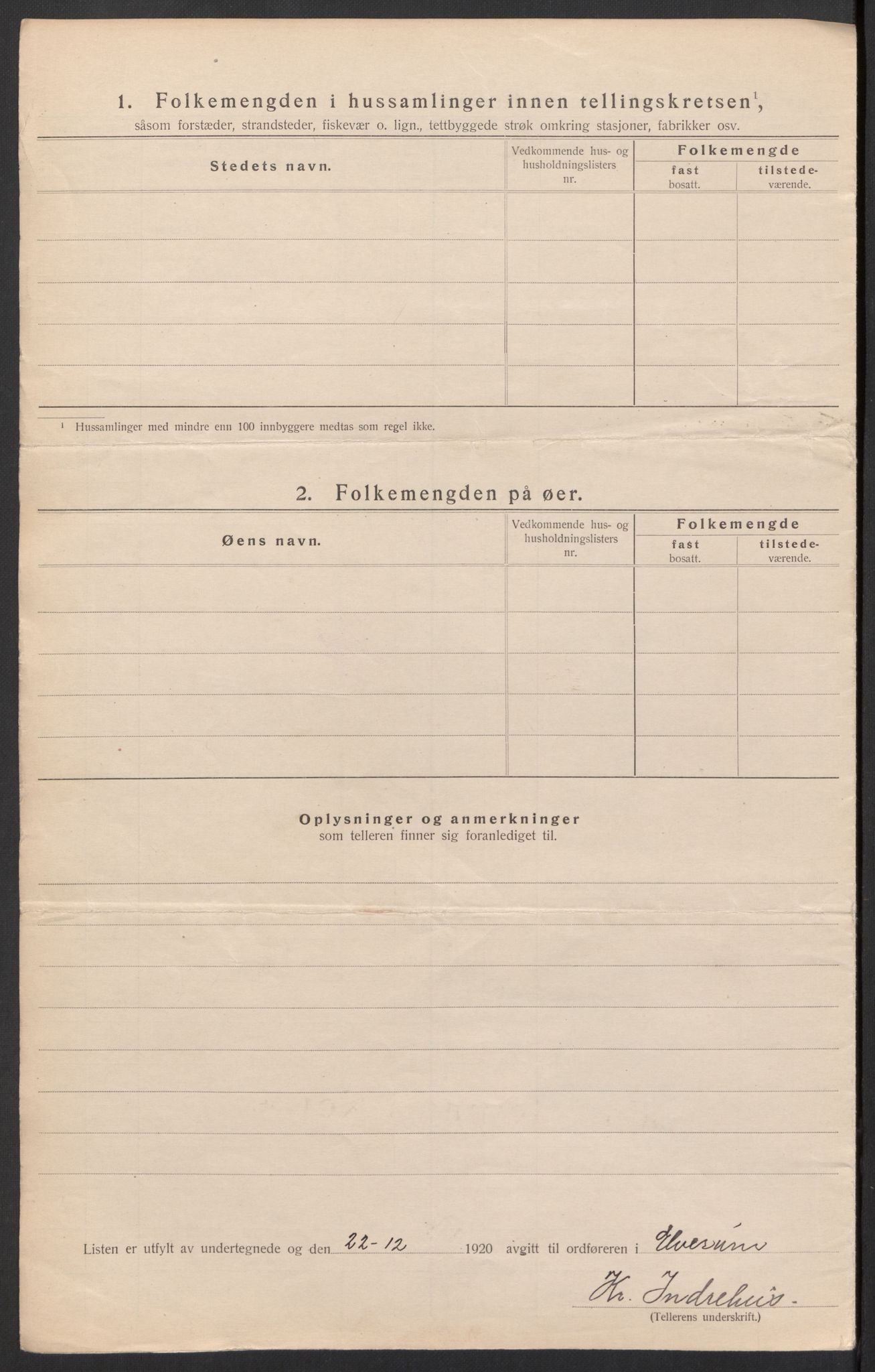 SAH, 1920 census for Elverum, 1920, p. 79