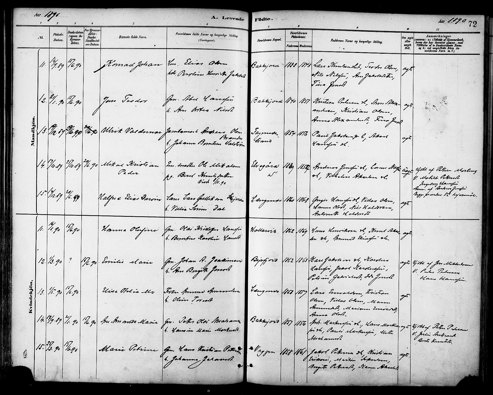 Ministerialprotokoller, klokkerbøker og fødselsregistre - Nordland, AV/SAT-A-1459/866/L0938: Parish register (official) no. 866A01, 1879-1893, p. 72