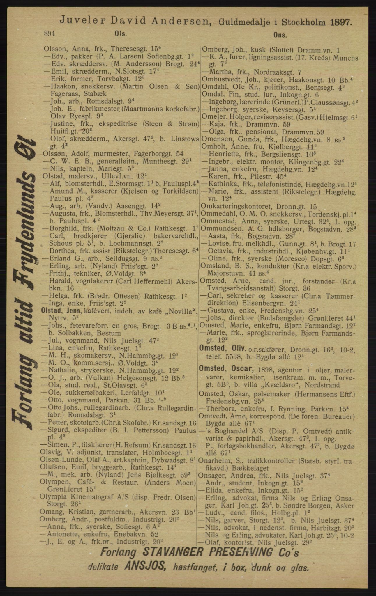 Kristiania/Oslo adressebok, PUBL/-, 1913, p. 906