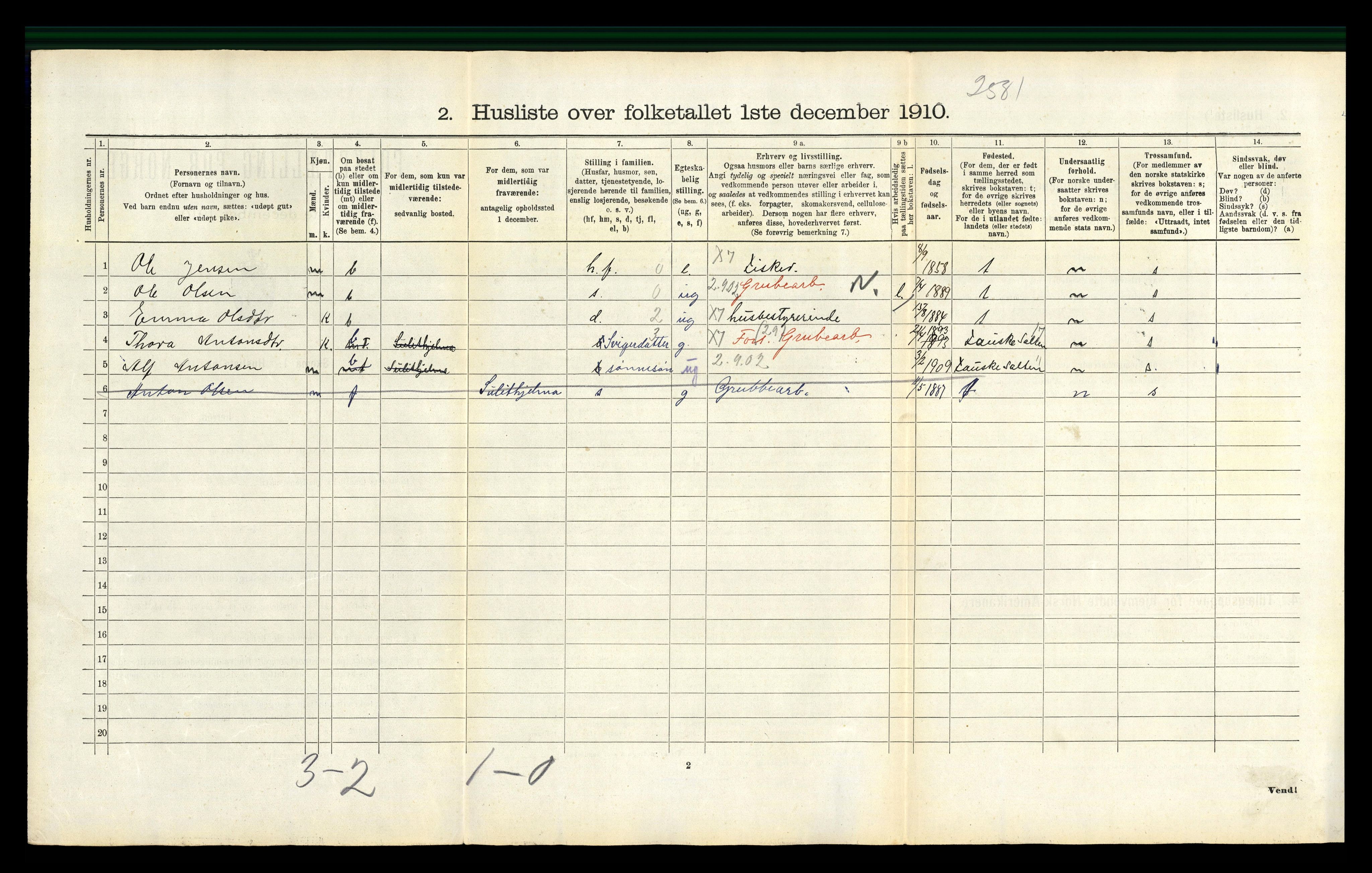 RA, 1910 census for Brønnøy, 1910, p. 134