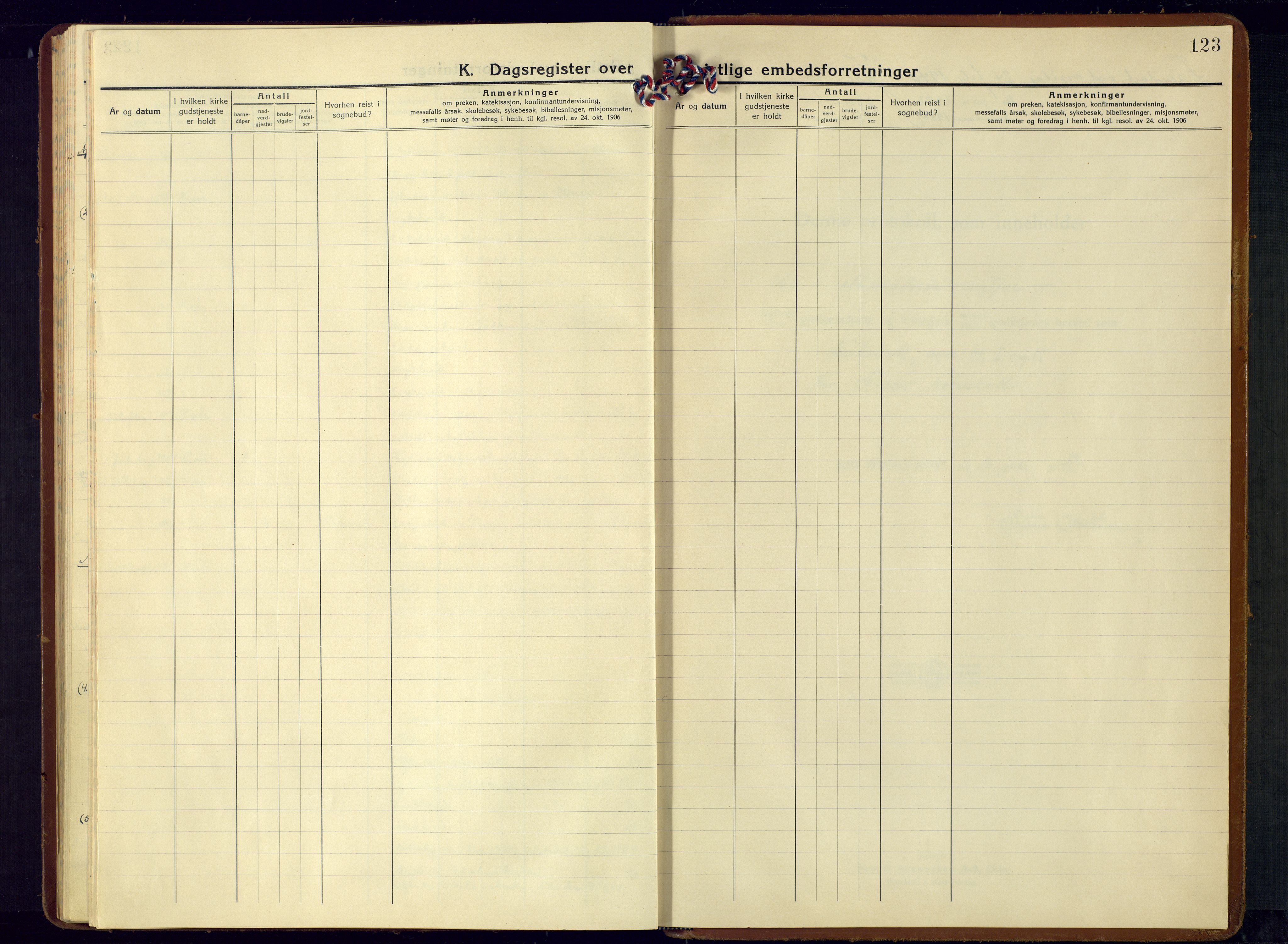 Risør sokneprestkontor, AV/SAK-1111-0035/F/Fa/L0009: Parish register (official) no. A 9, 1940-1955, p. 123