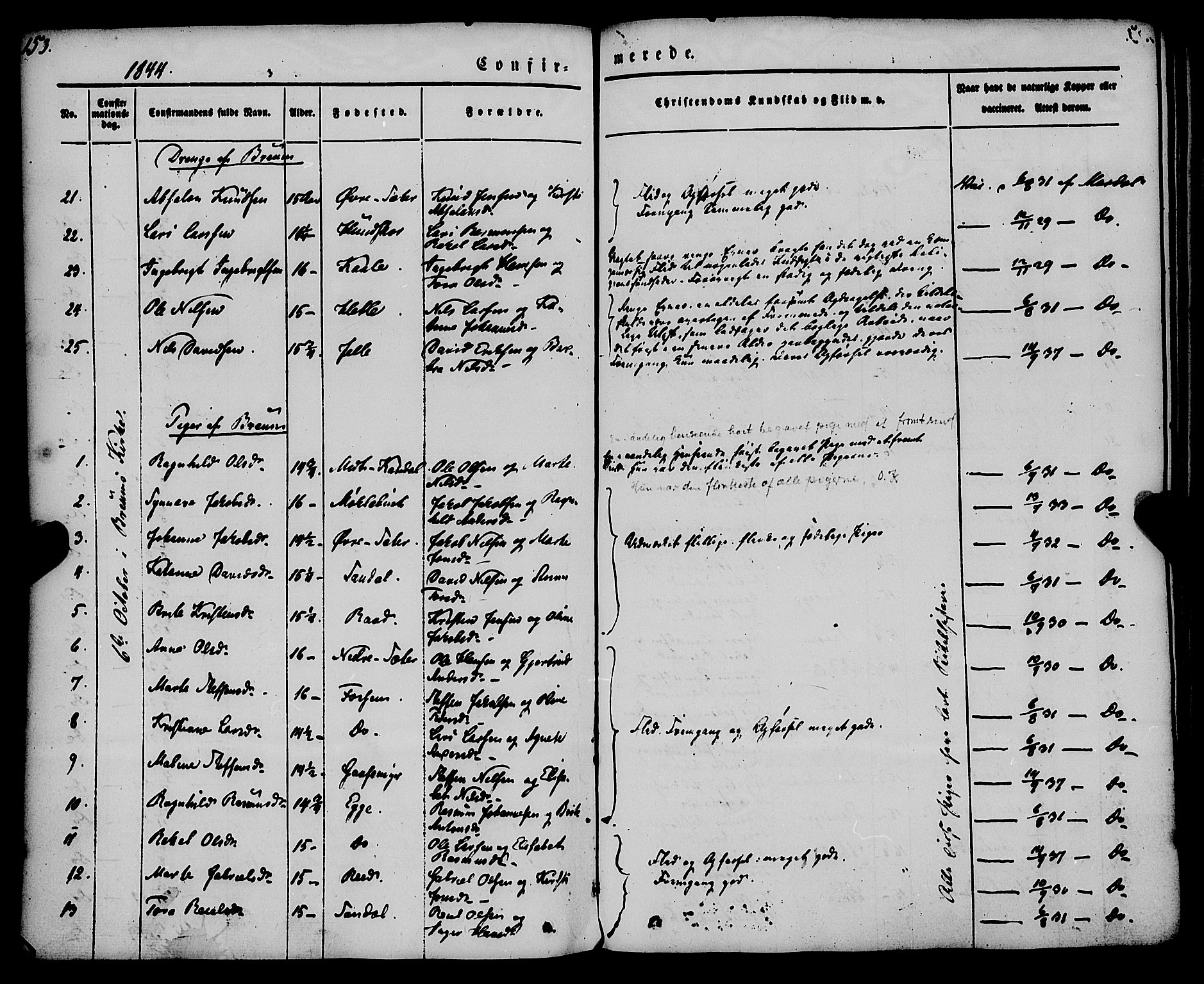 Gloppen sokneprestembete, AV/SAB-A-80101/H/Haa/Haaa/L0008: Parish register (official) no. A 8, 1837-1855, p. 153