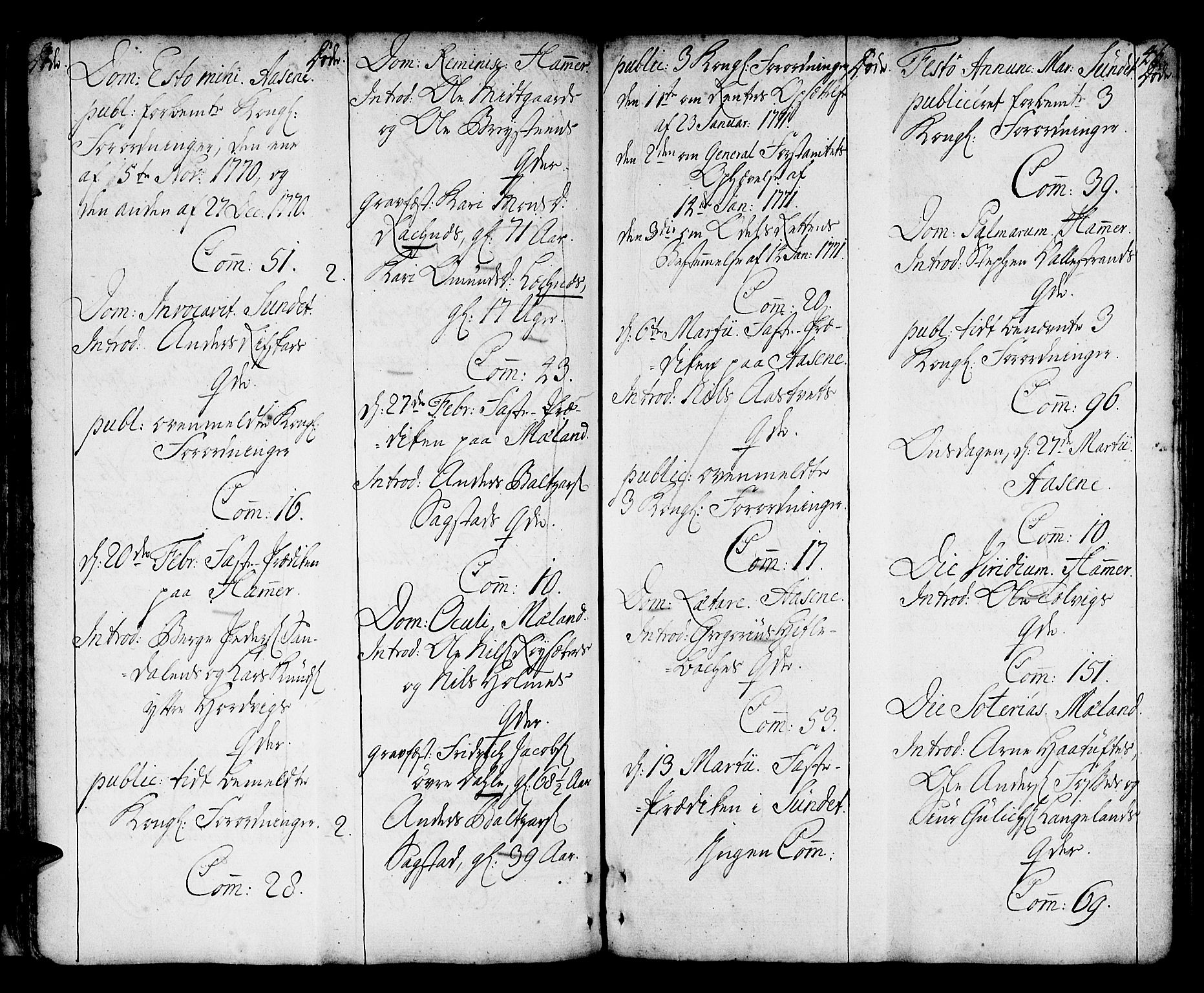 Hamre sokneprestembete, AV/SAB-A-75501/H/Ha/Haa/Haaa/L0007: Parish register (official) no. A 7, 1762-1777, p. 46