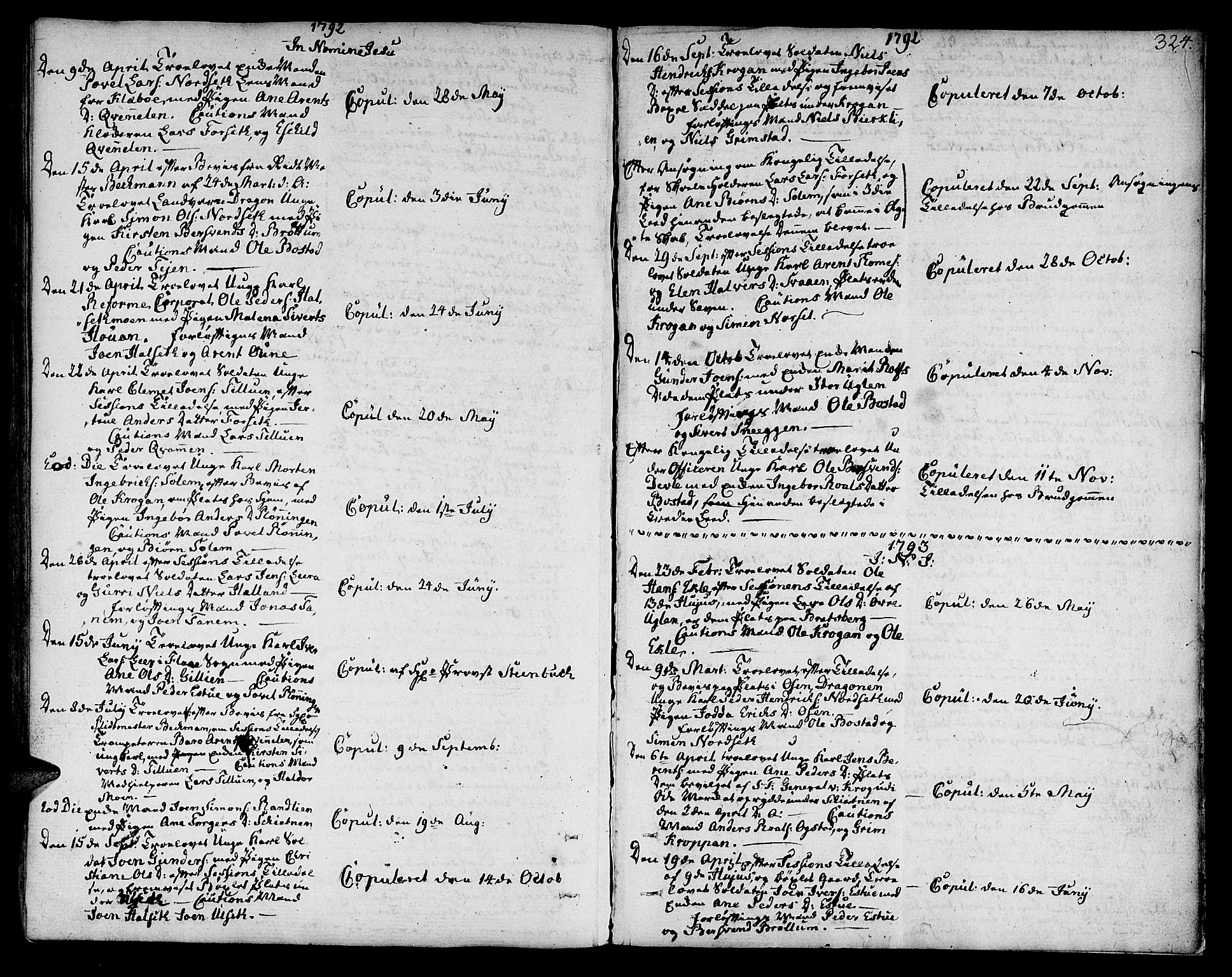 Ministerialprotokoller, klokkerbøker og fødselsregistre - Sør-Trøndelag, AV/SAT-A-1456/618/L0438: Parish register (official) no. 618A03, 1783-1815, p. 324