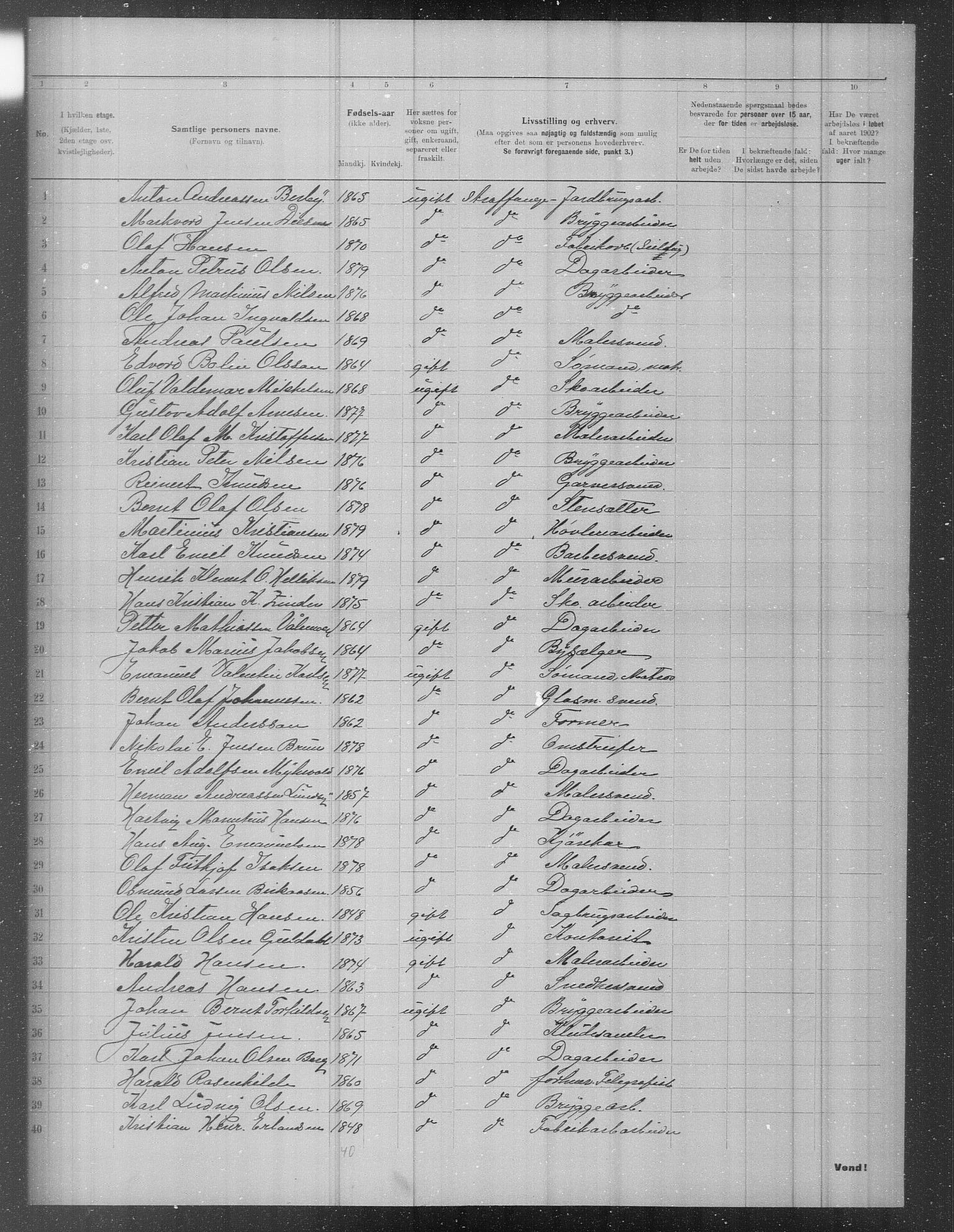 OBA, Municipal Census 1902 for Kristiania, 1902, p. 14