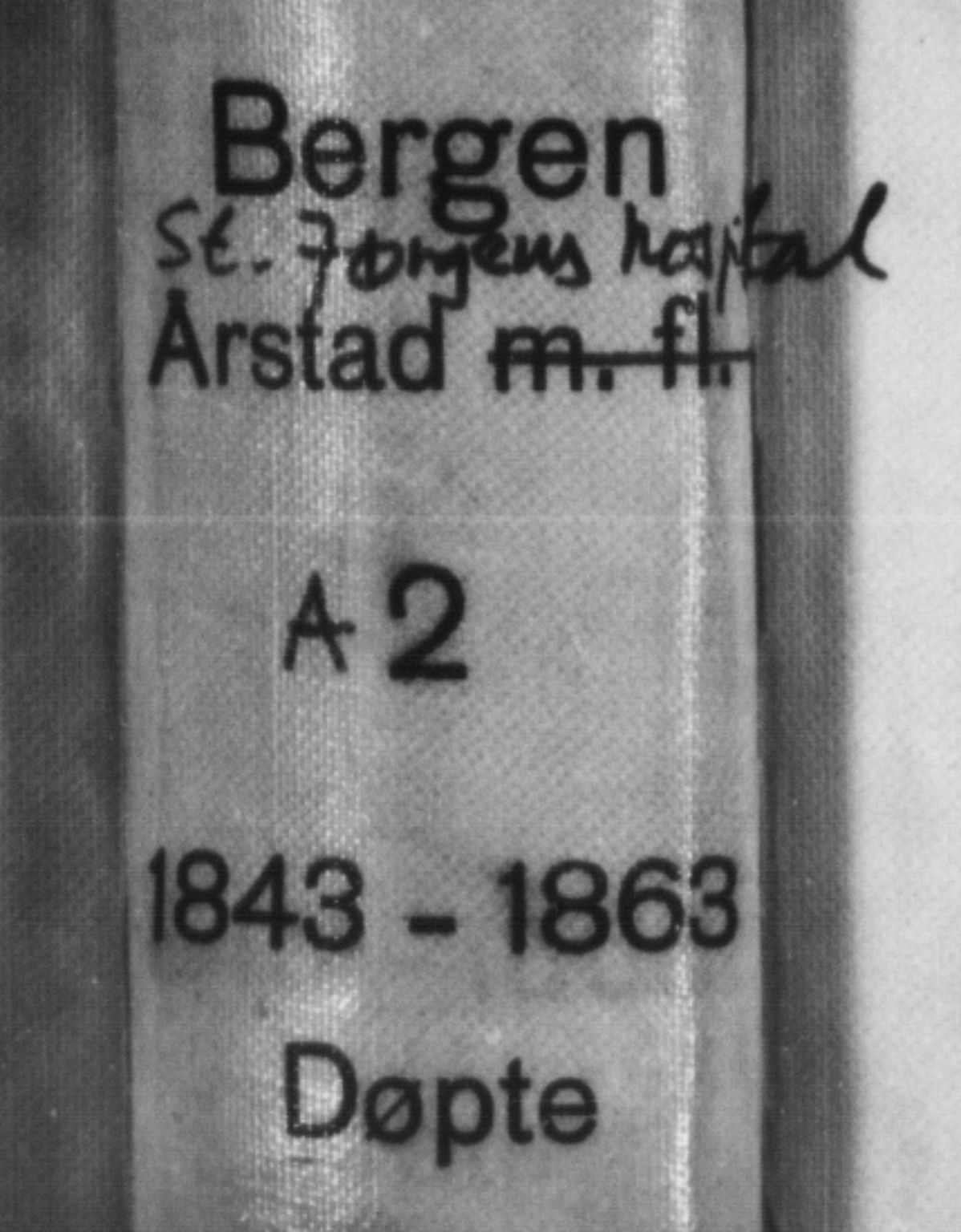 St. Jørgens hospital og Årstad sokneprestembete, SAB/A-99934: Parish register (copy) no. A 2, 1843-1863