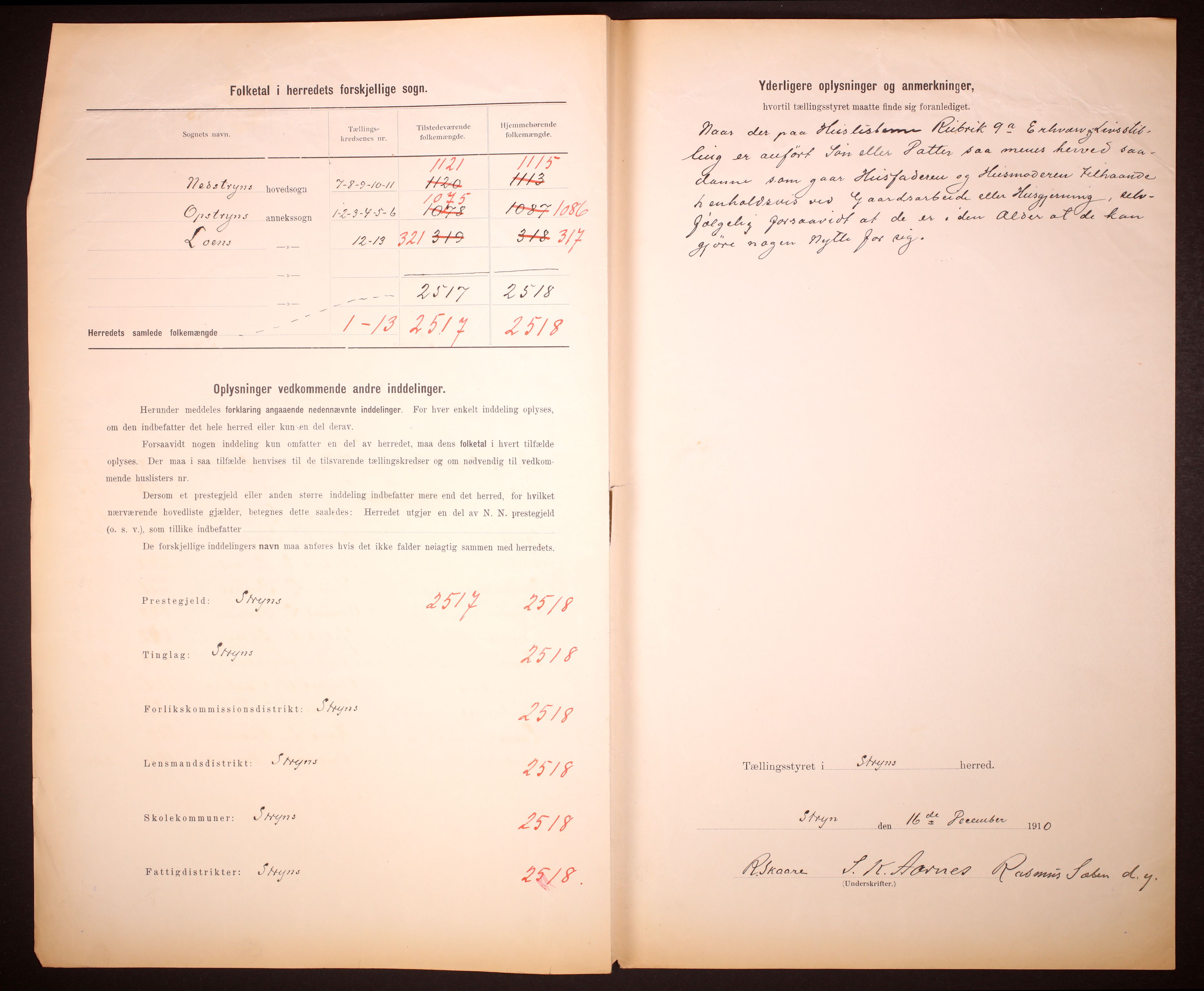 RA, 1910 census for Stryn, 1910, p. 3