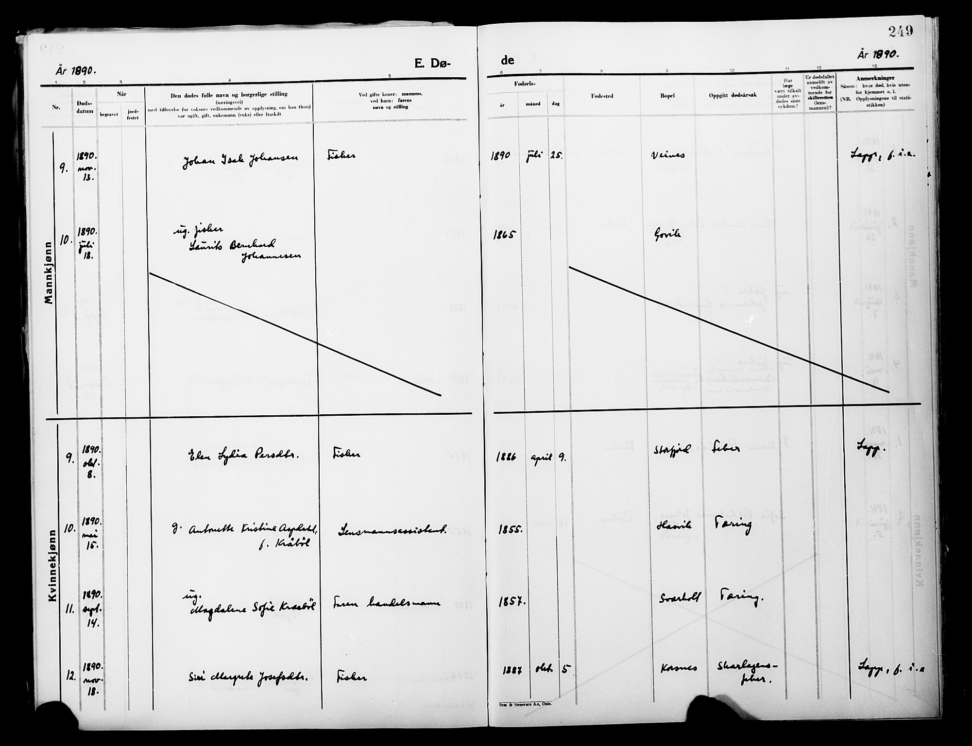 Lebesby sokneprestkontor, SATØ/S-1353/H/Ha/L0004kirke: Parish register (official) no. 4, 1870-1902, p. 249