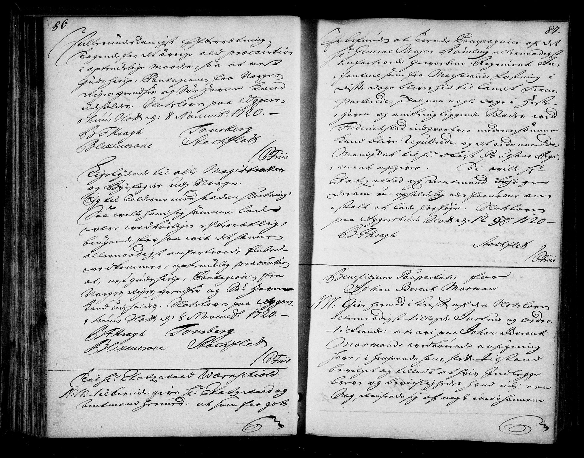 Stattholderembetet 1572-1771, AV/RA-EA-2870/Bd/L0013: Ordreprotokoll, 1720-1722, p. 86-87
