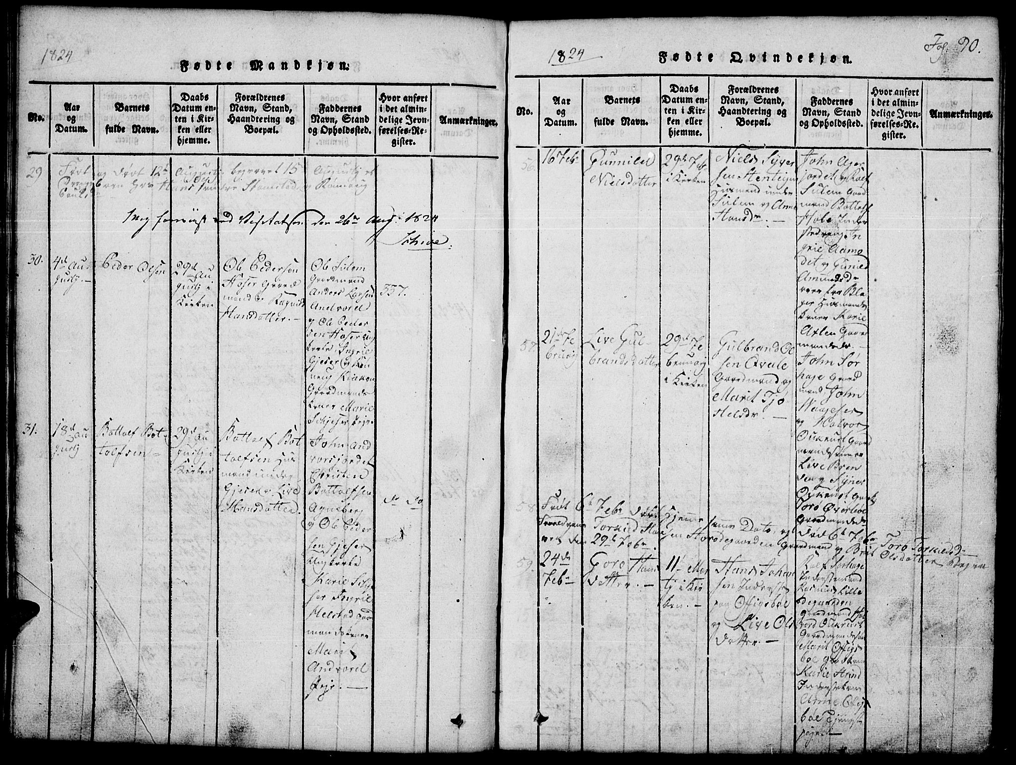 Lom prestekontor, SAH/PREST-070/L/L0001: Parish register (copy) no. 1, 1815-1836, p. 90