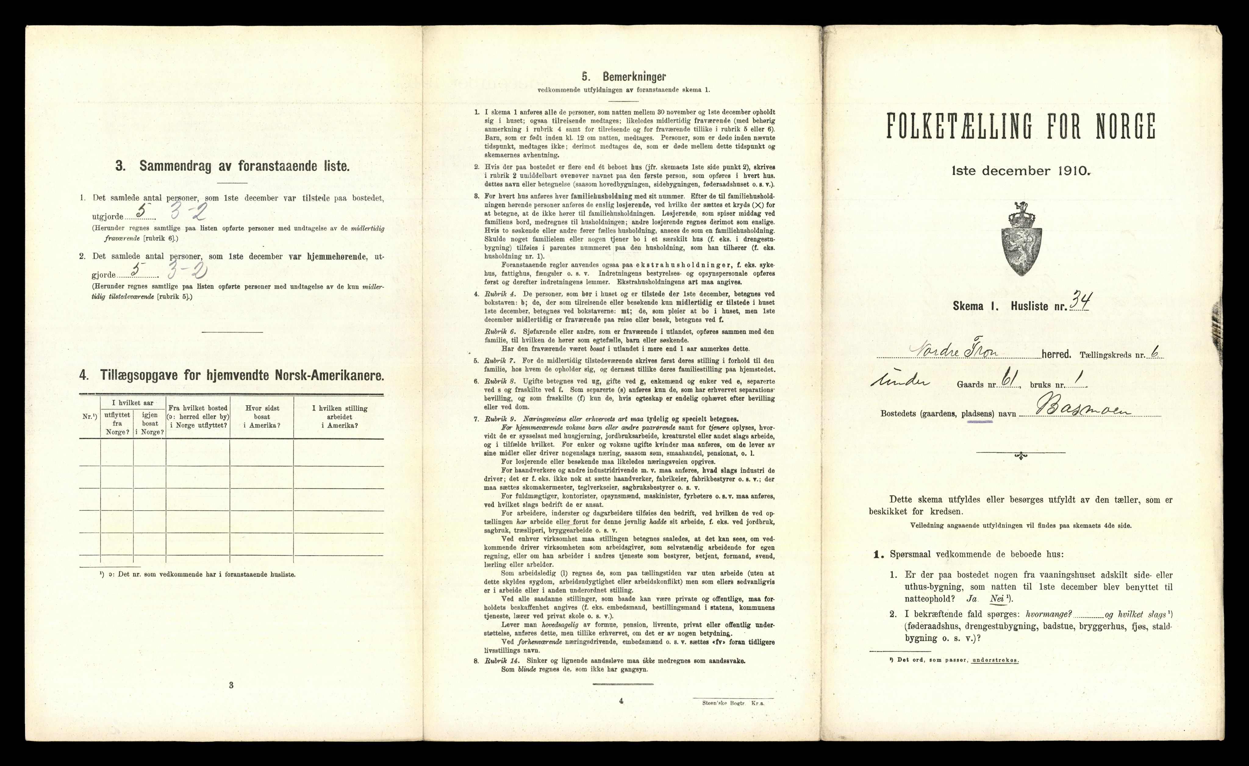 RA, 1910 census for Nord-Fron, 1910, p. 768