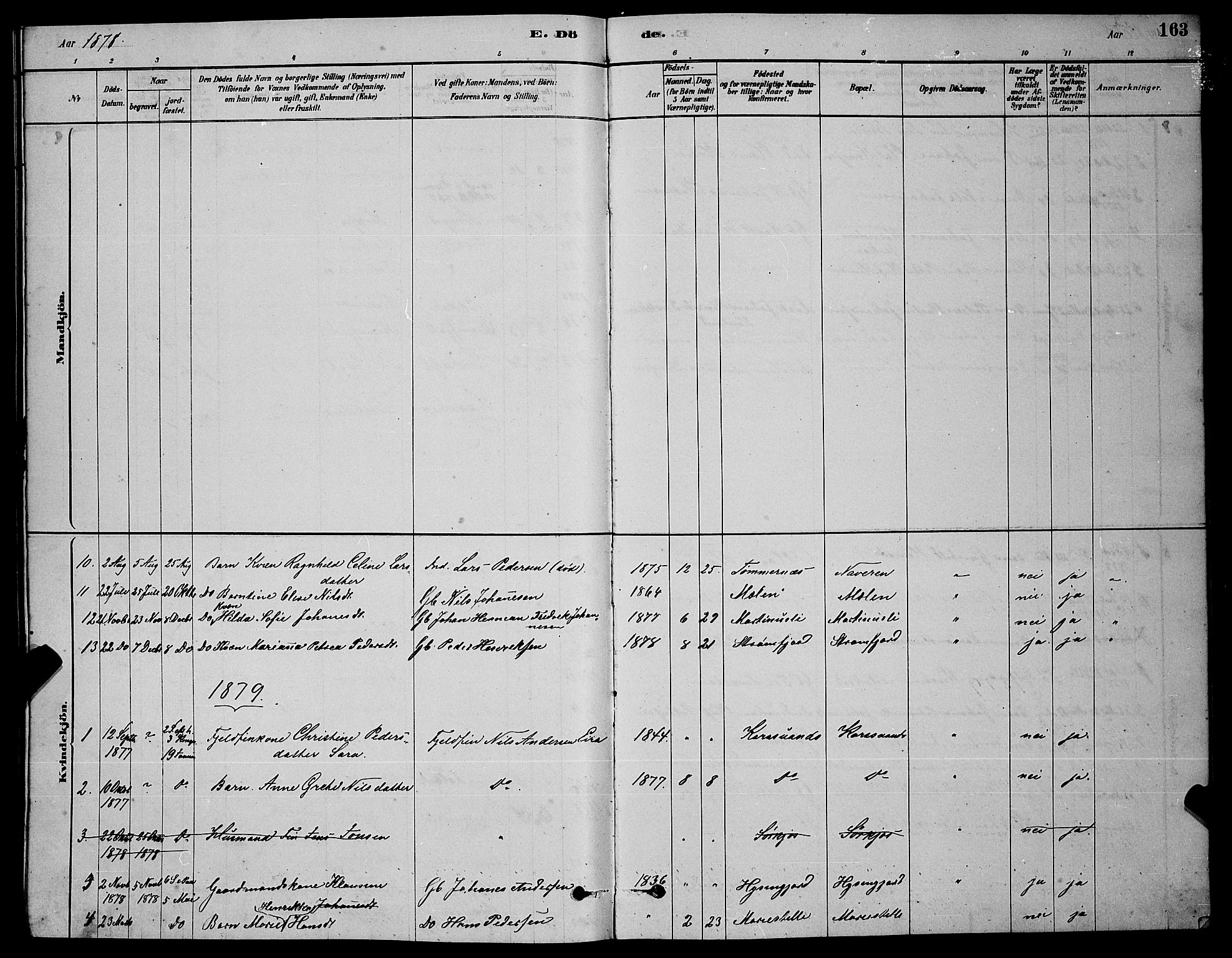 Skjervøy sokneprestkontor, SATØ/S-1300/H/Ha/Hab/L0020klokker: Parish register (copy) no. 20, 1878-1892, p. 163