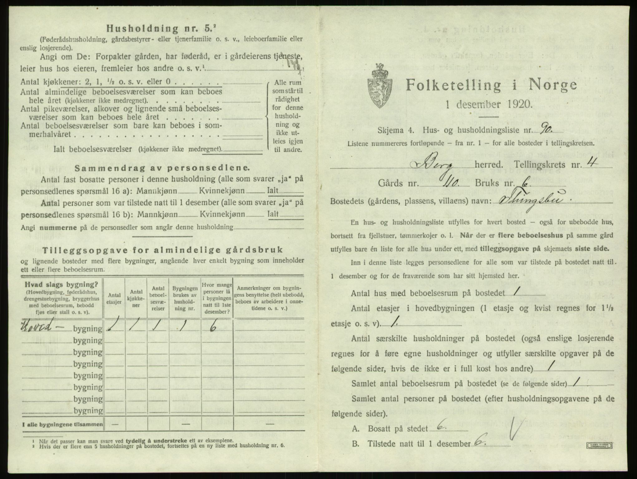 SAO, 1920 census for Berg, 1920, p. 1202