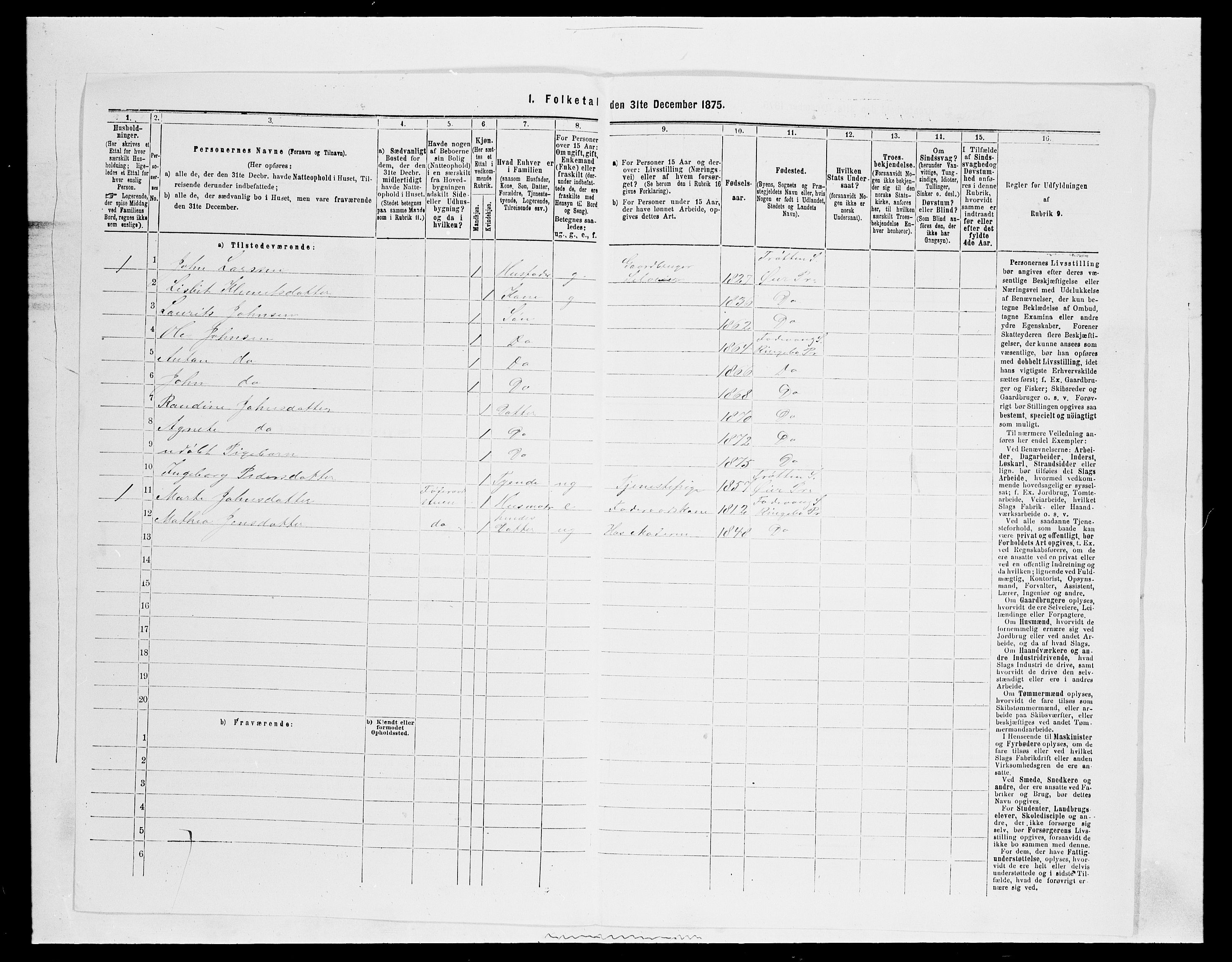 SAH, 1875 census for 0520P Ringebu, 1875, p. 1188