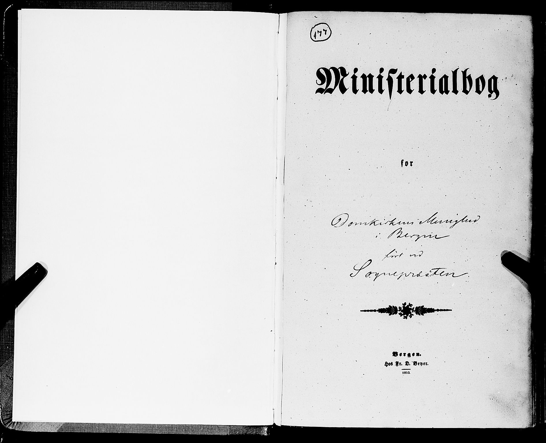 Domkirken sokneprestembete, SAB/A-74801/H/Haa/L0041: Parish register (official) no. E 2, 1853-1863