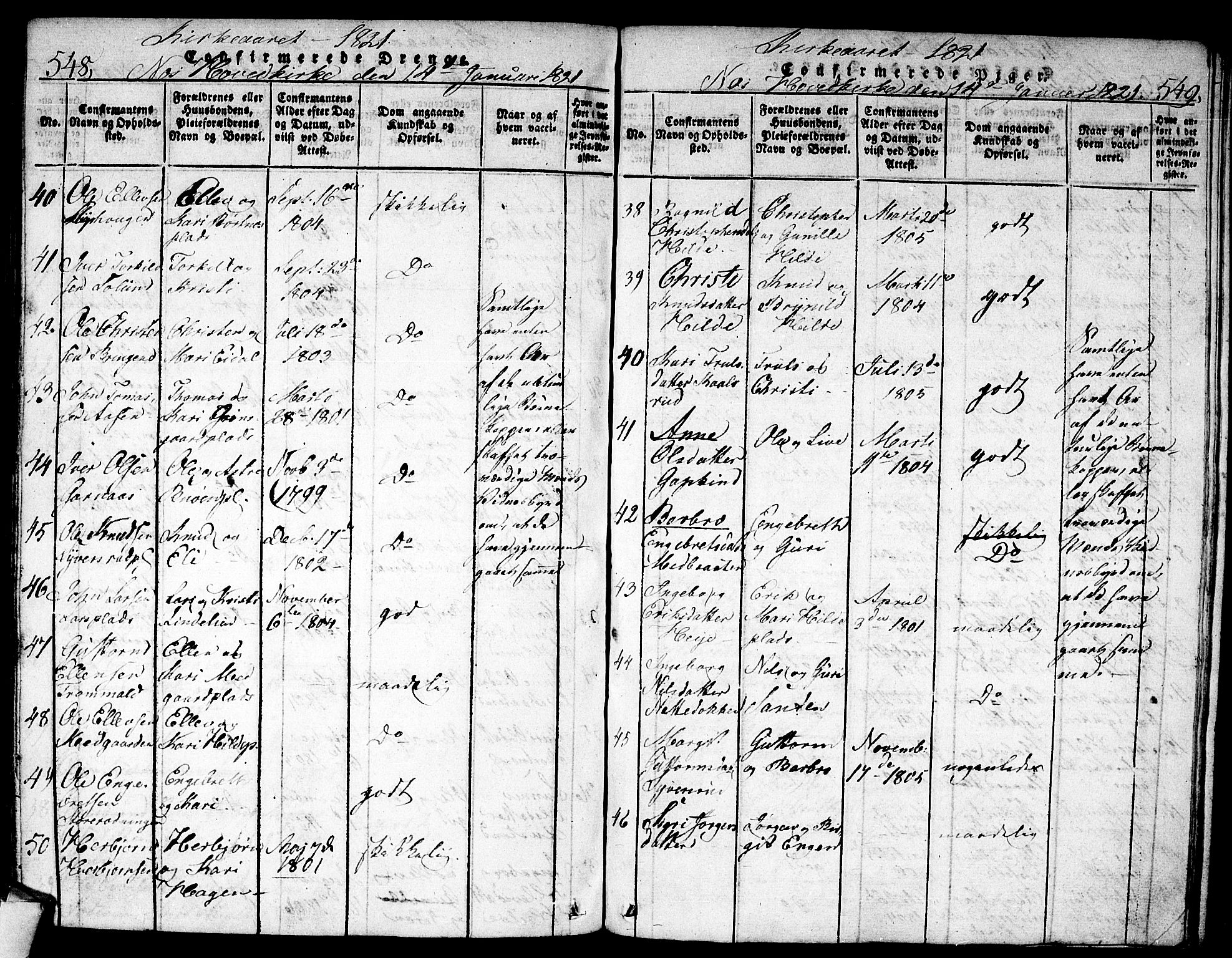 Nes kirkebøker, AV/SAKO-A-236/F/Fa/L0007: Parish register (official) no. 7, 1815-1823, p. 548-549