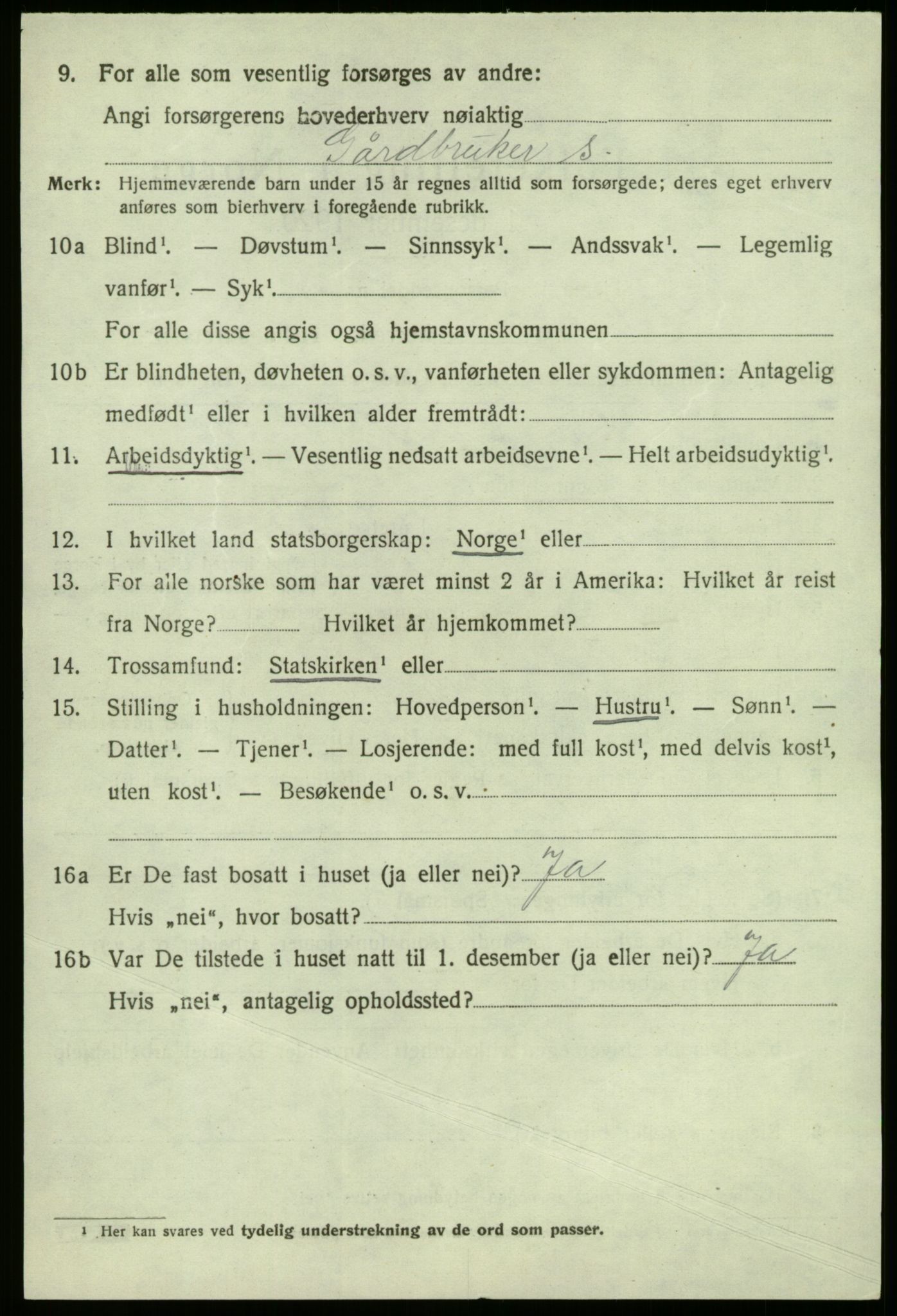 SAB, 1920 census for Vik, 1920, p. 5372