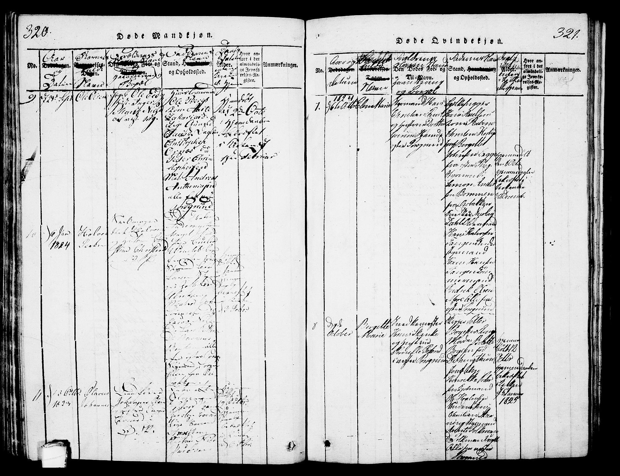 Porsgrunn kirkebøker , AV/SAKO-A-104/G/Gb/L0001: Parish register (copy) no. II 1, 1817-1828, p. 320-321