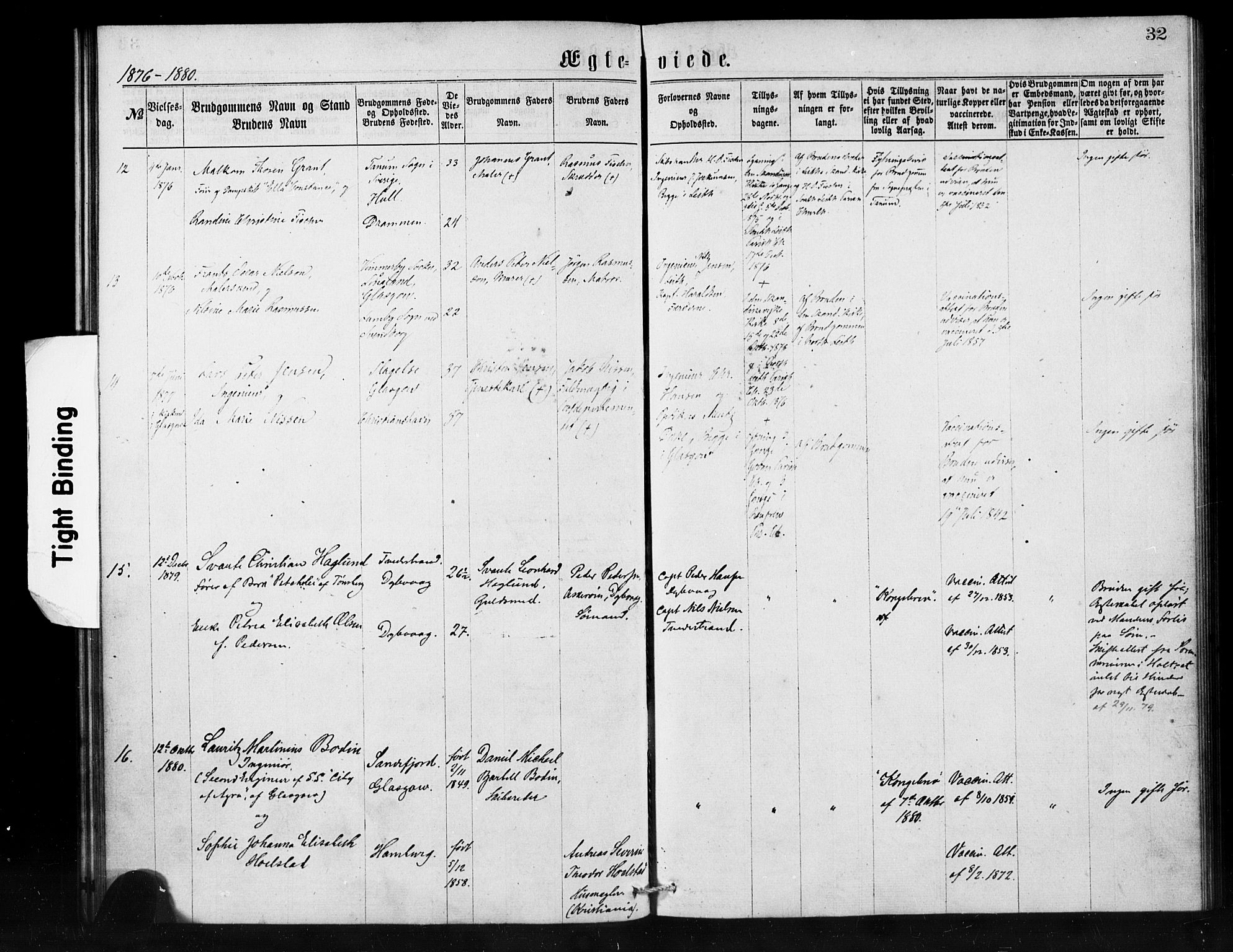 Den norske sjømannsmisjon i utlandet/Skotske havner (Leith, Glasgow), SAB/SAB/PA-0100/H/Ha/Haa/L0001: Parish register (official) no. A 1, 1865-1880, p. 32