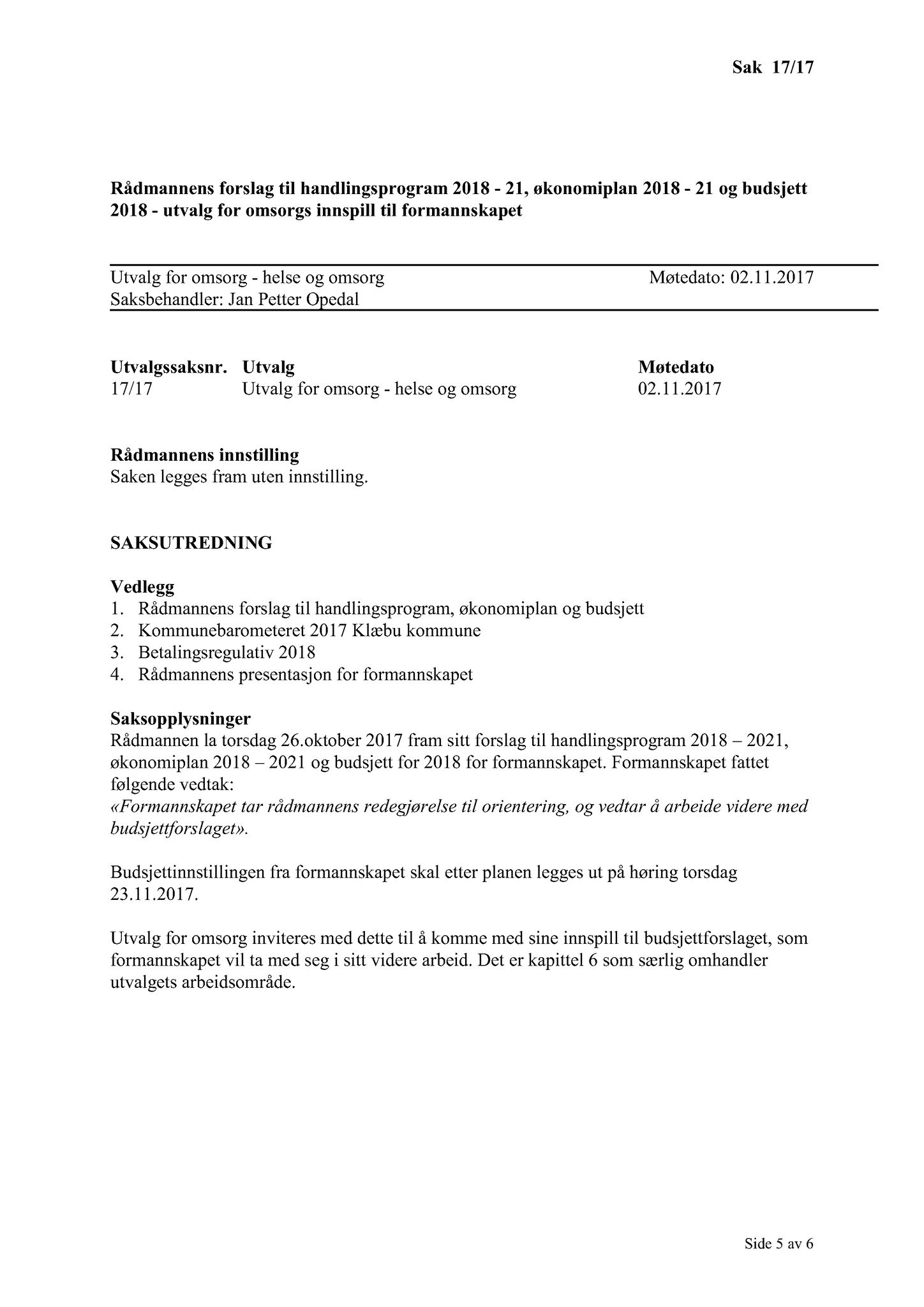 Klæbu Kommune, TRKO/KK/05-UOm/L008: Utvalg for omsorg - Møtedokumenter, 2017, p. 184
