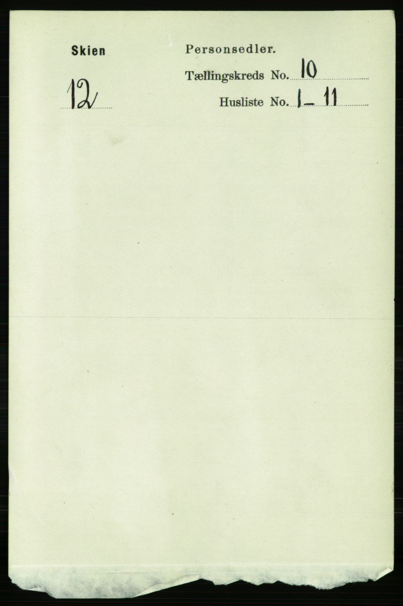 RA, 1891 census for 0806 Skien, 1891, p. 3579