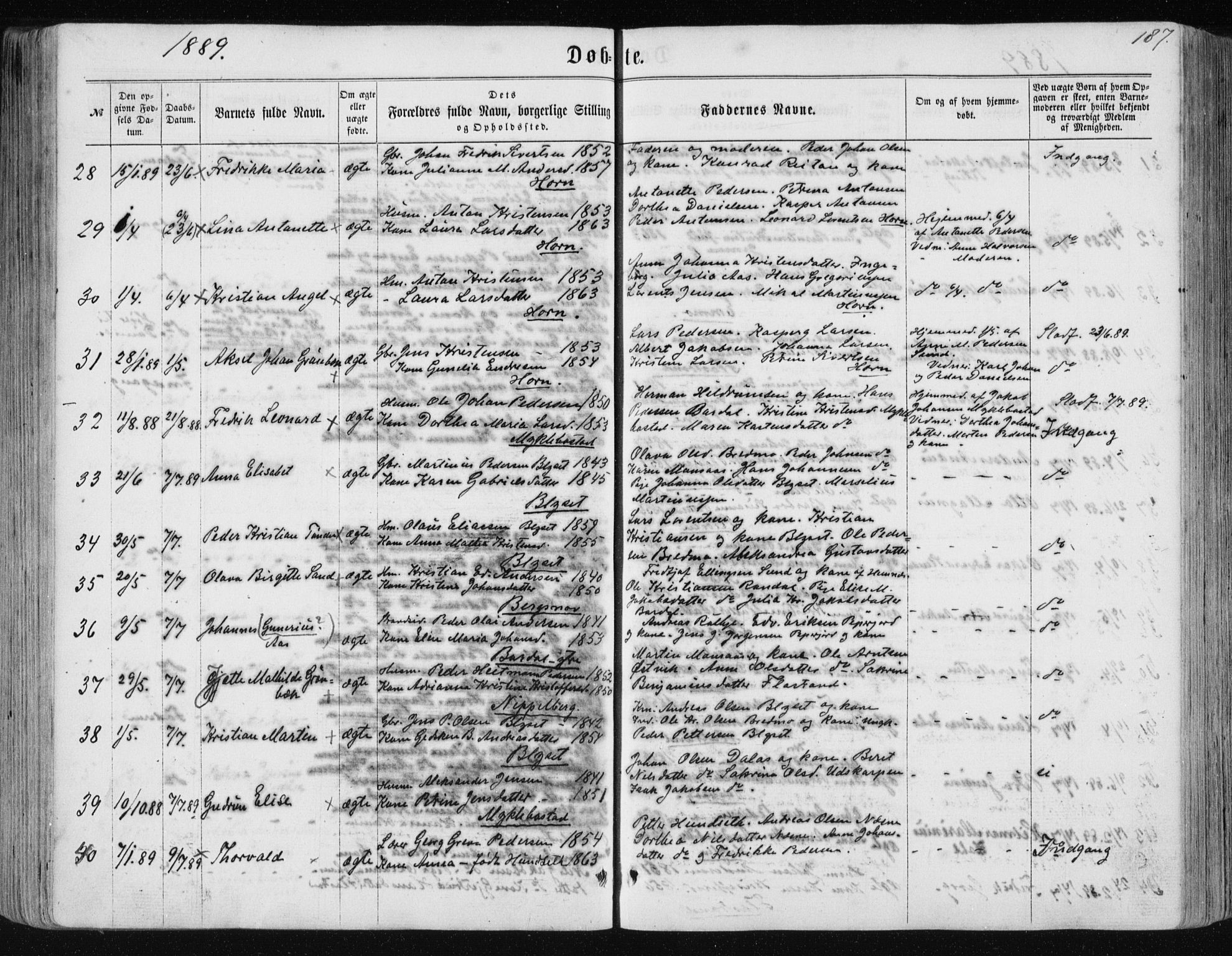 Ministerialprotokoller, klokkerbøker og fødselsregistre - Nordland, AV/SAT-A-1459/838/L0556: Parish register (copy) no. 838C03, 1861-1893, p. 187