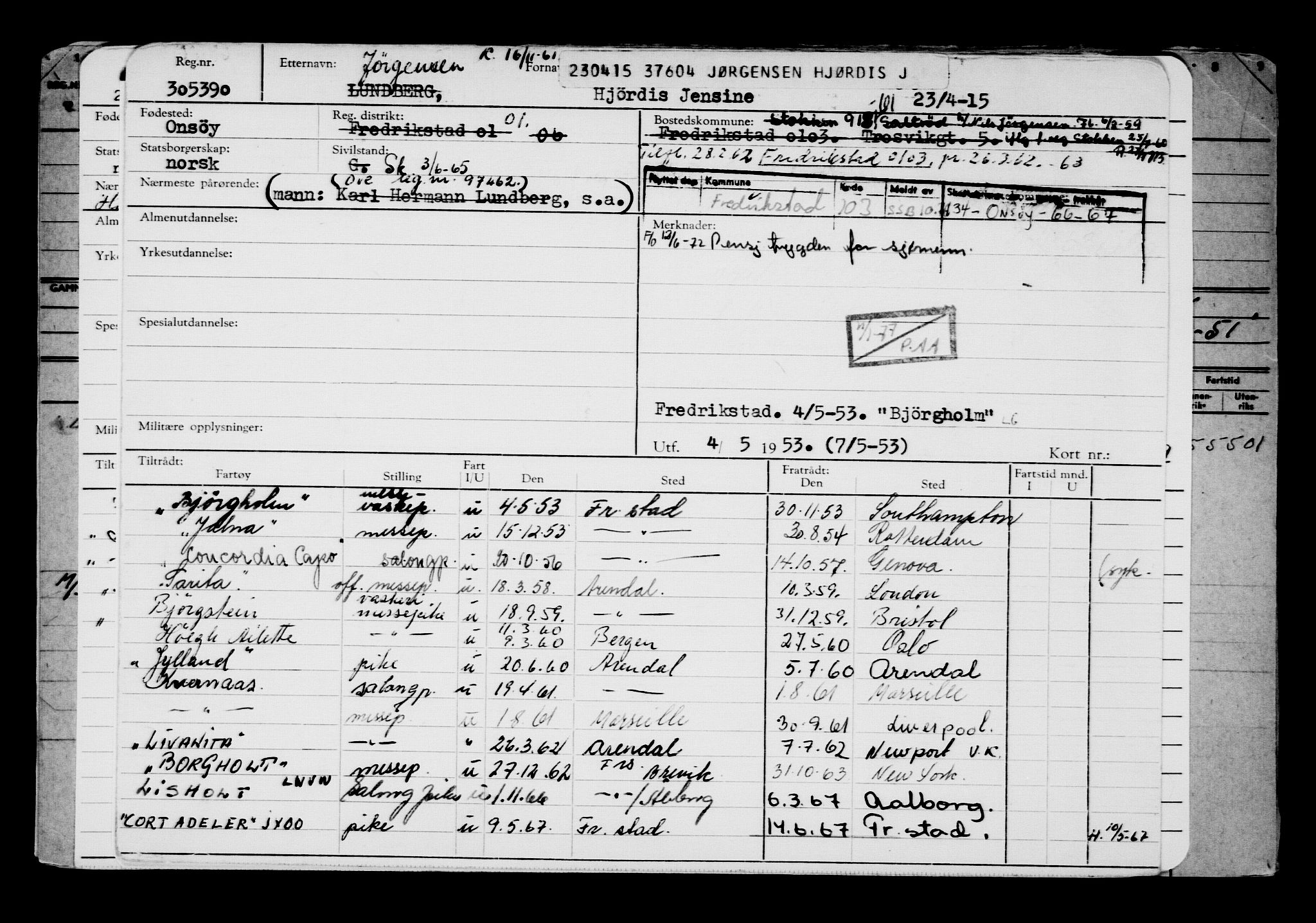 Direktoratet for sjømenn, AV/RA-S-3545/G/Gb/L0129: Hovedkort, 1915, p. 274