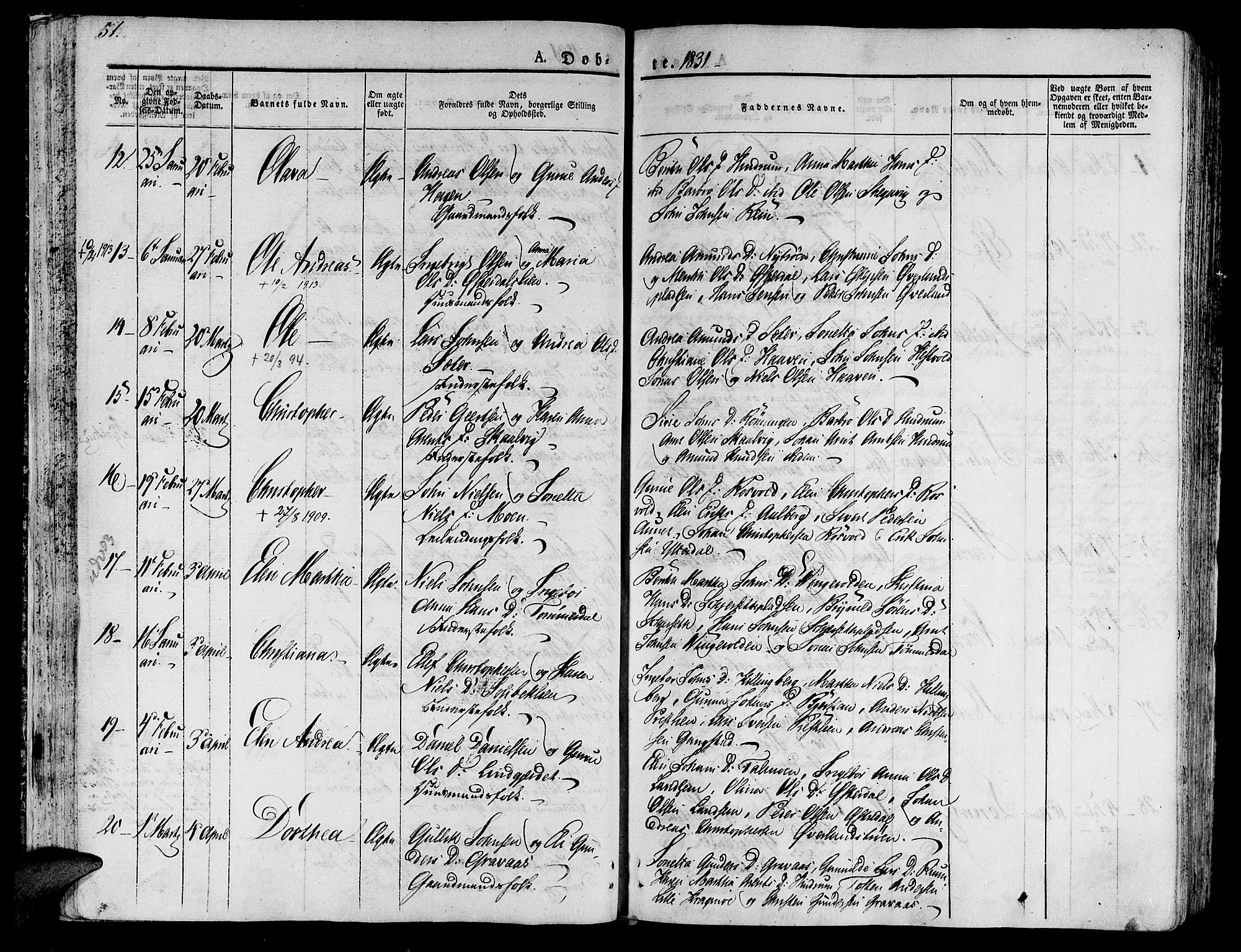 Ministerialprotokoller, klokkerbøker og fødselsregistre - Nord-Trøndelag, AV/SAT-A-1458/701/L0006: Parish register (official) no. 701A06, 1825-1841, p. 51