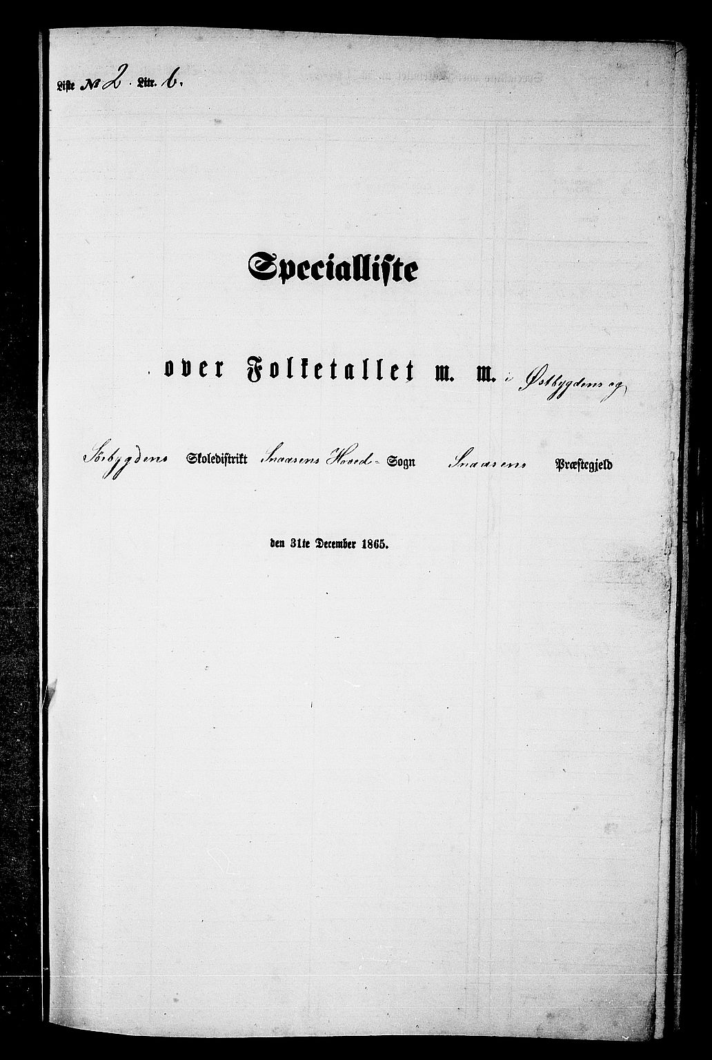 RA, 1865 census for Snåsa, 1865, p. 45
