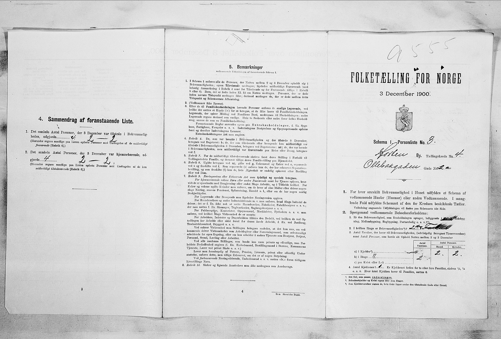 RA, 1900 census for Horten, 1900, p. 2756