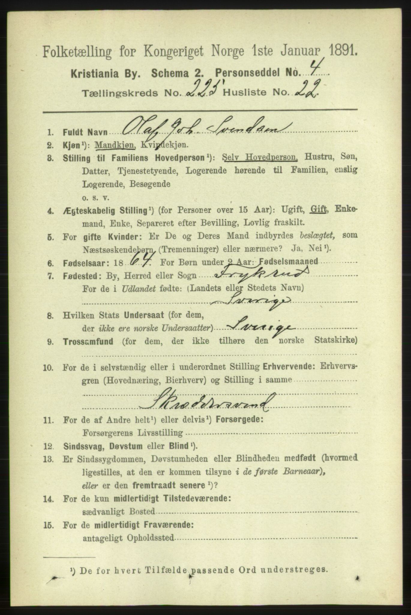 RA, 1891 census for 0301 Kristiania, 1891, p. 137069