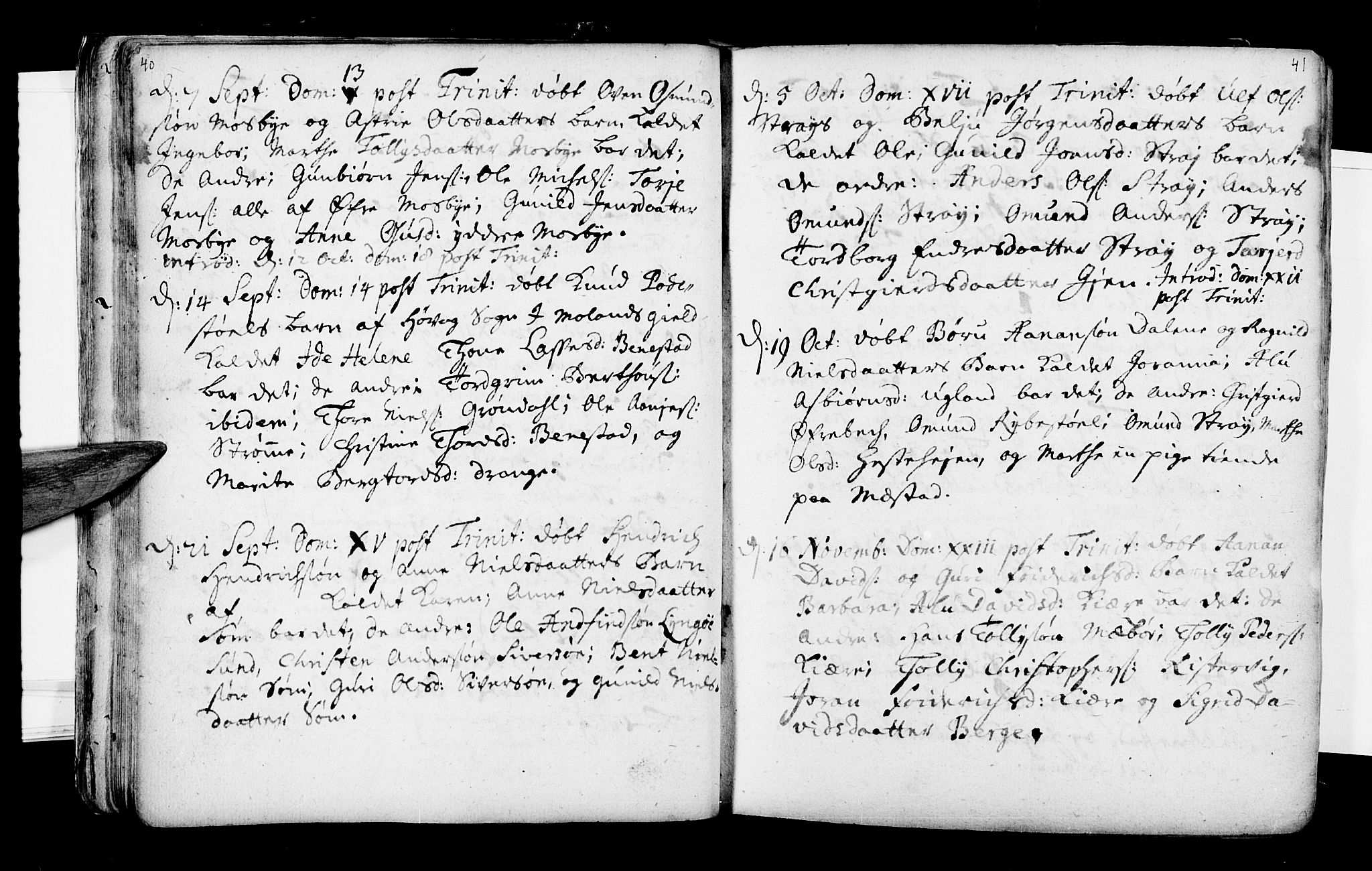 Oddernes sokneprestkontor, AV/SAK-1111-0033/F/Fa/Faa/L0002: Parish register (official) no. A 2, 1719-1764, p. 40-41