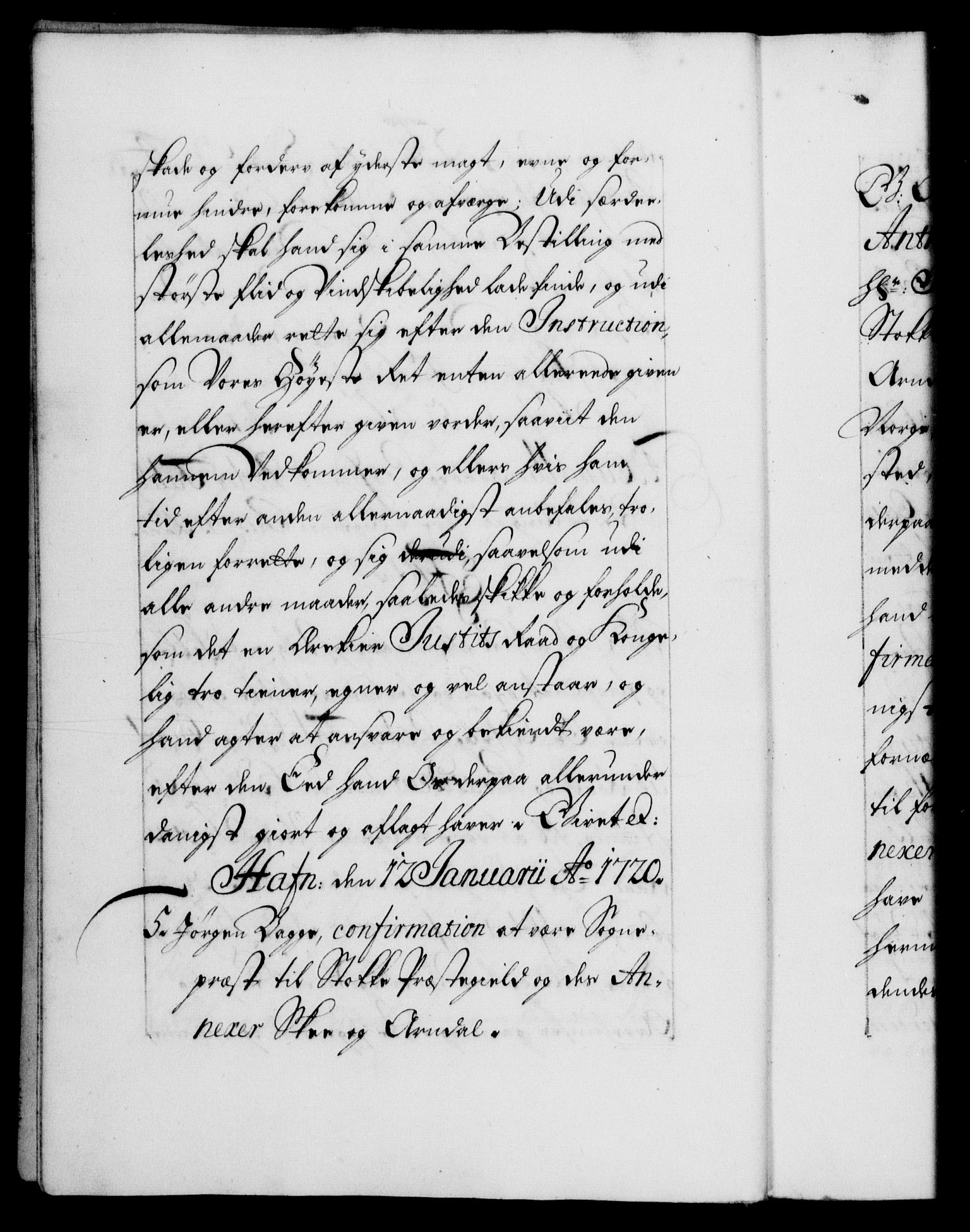 Danske Kanselli 1572-1799, AV/RA-EA-3023/F/Fc/Fca/Fcaa/L0023: Norske registre, 1720-1722, p. 3b