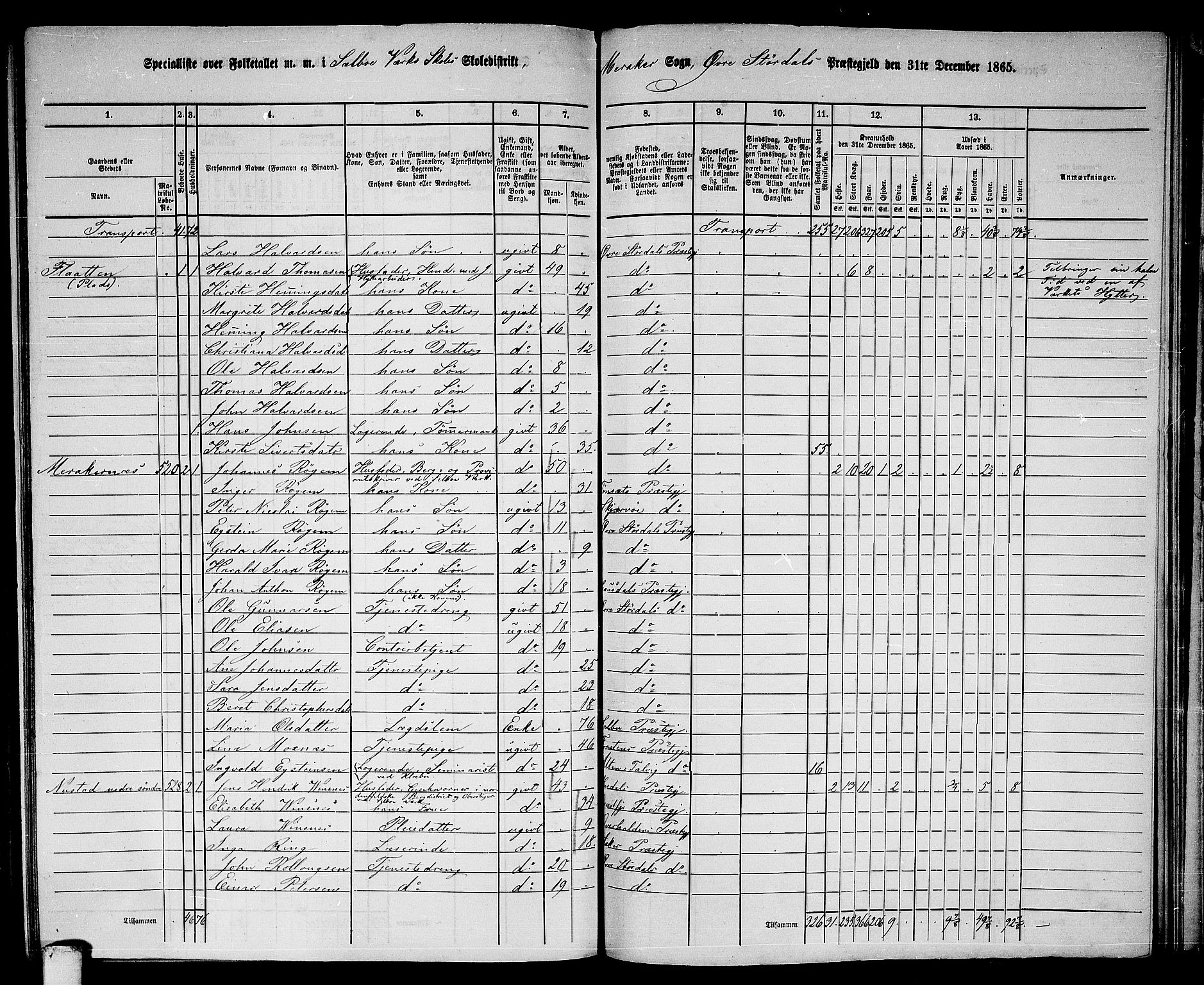 RA, 1865 census for Øvre Stjørdal, 1865, p. 179