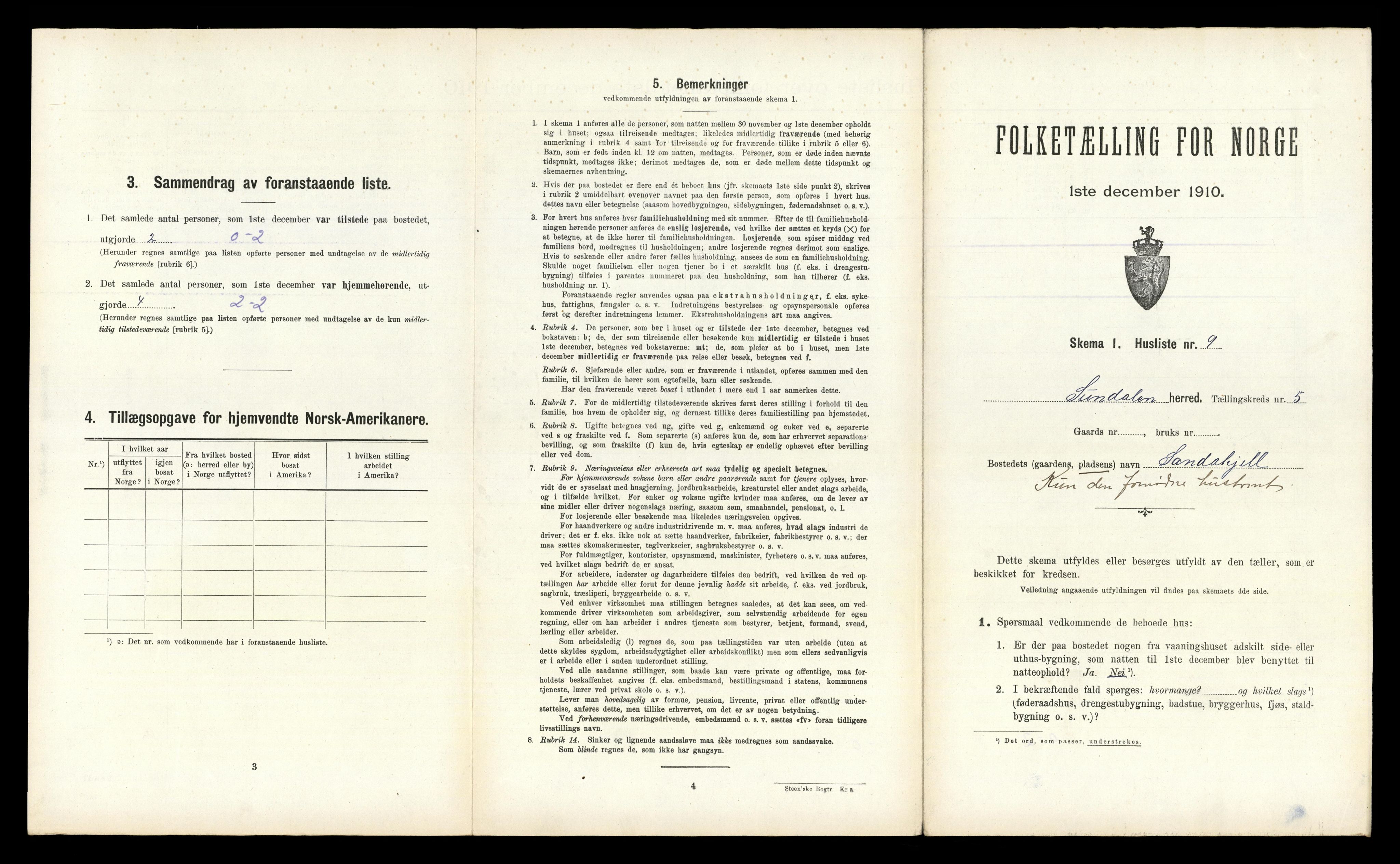 RA, 1910 census for Sunndal, 1910, p. 353