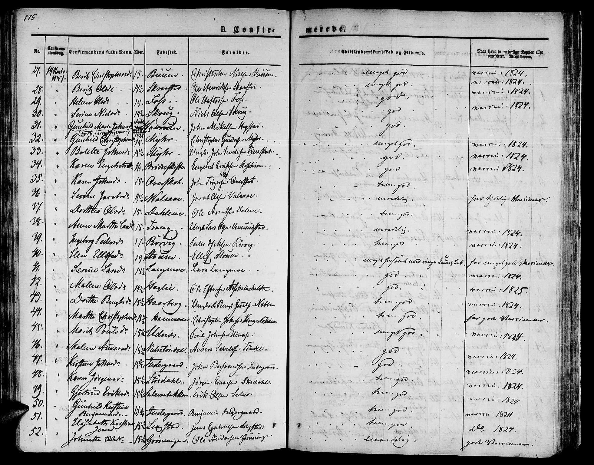 Ministerialprotokoller, klokkerbøker og fødselsregistre - Sør-Trøndelag, SAT/A-1456/646/L0609: Parish register (official) no. 646A07, 1826-1838, p. 175