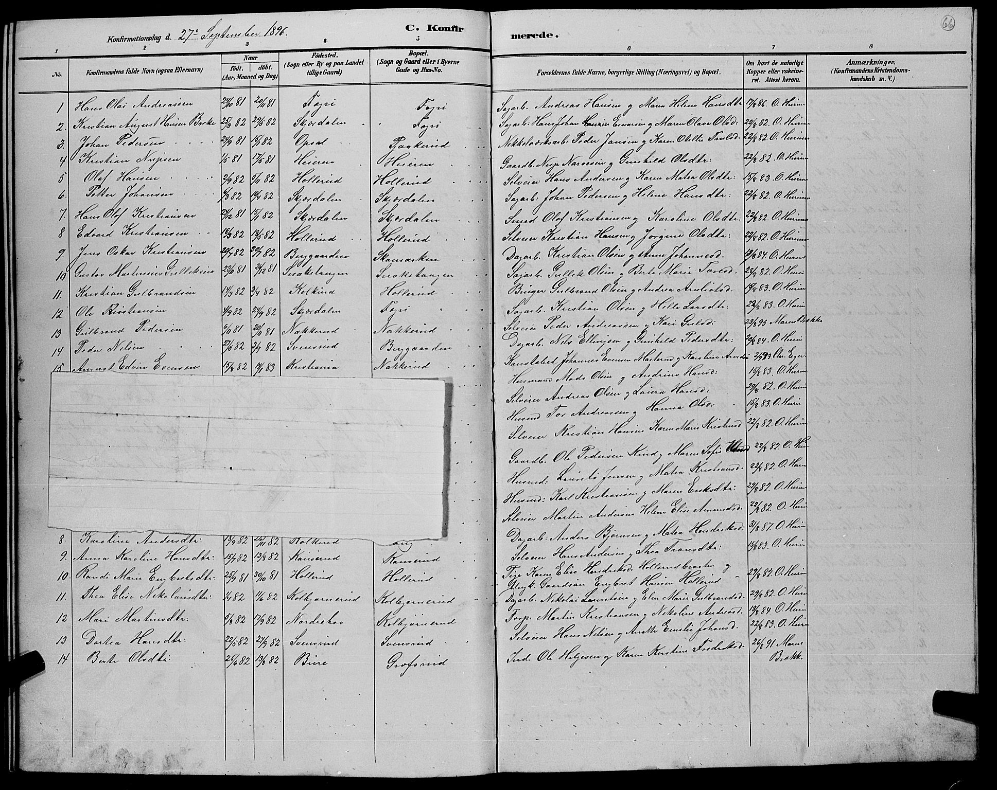 Hole kirkebøker, AV/SAKO-A-228/G/Gb/L0003: Parish register (copy) no. II 3, 1890-1901, p. 66