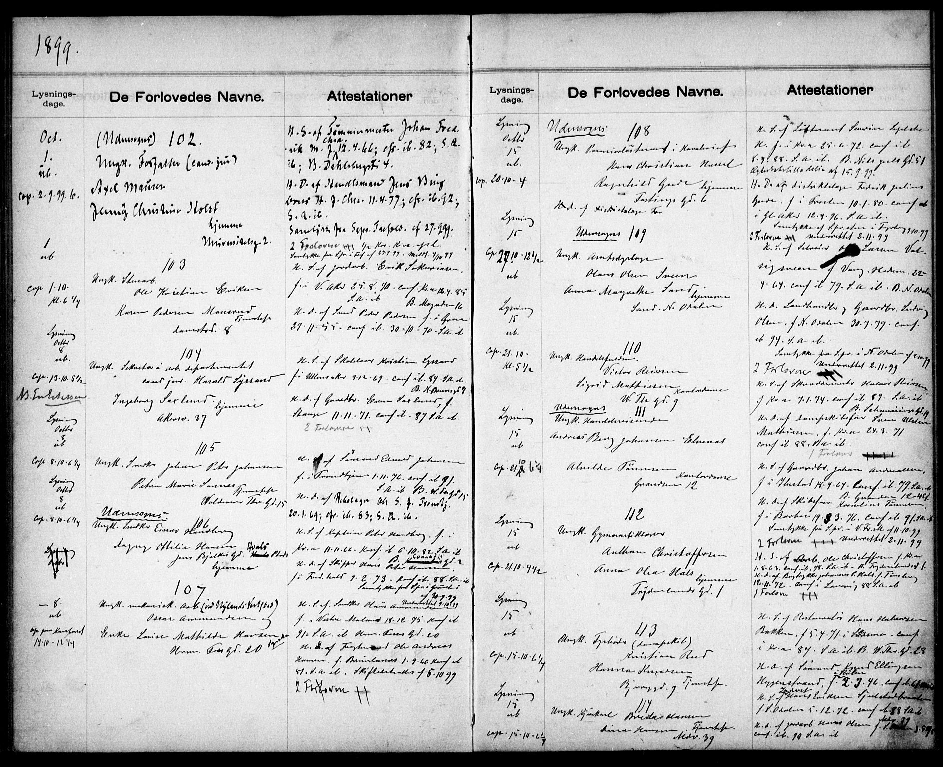 Gamle Aker prestekontor Kirkebøker, AV/SAO-A-10617a/H/L0002: Banns register no. 2, 1890-1900