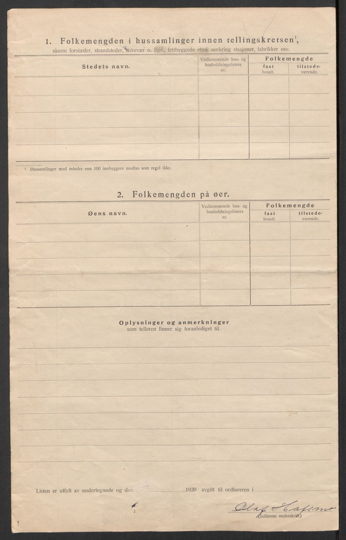 SAT, 1920 census for Hemne, 1920, p. 11