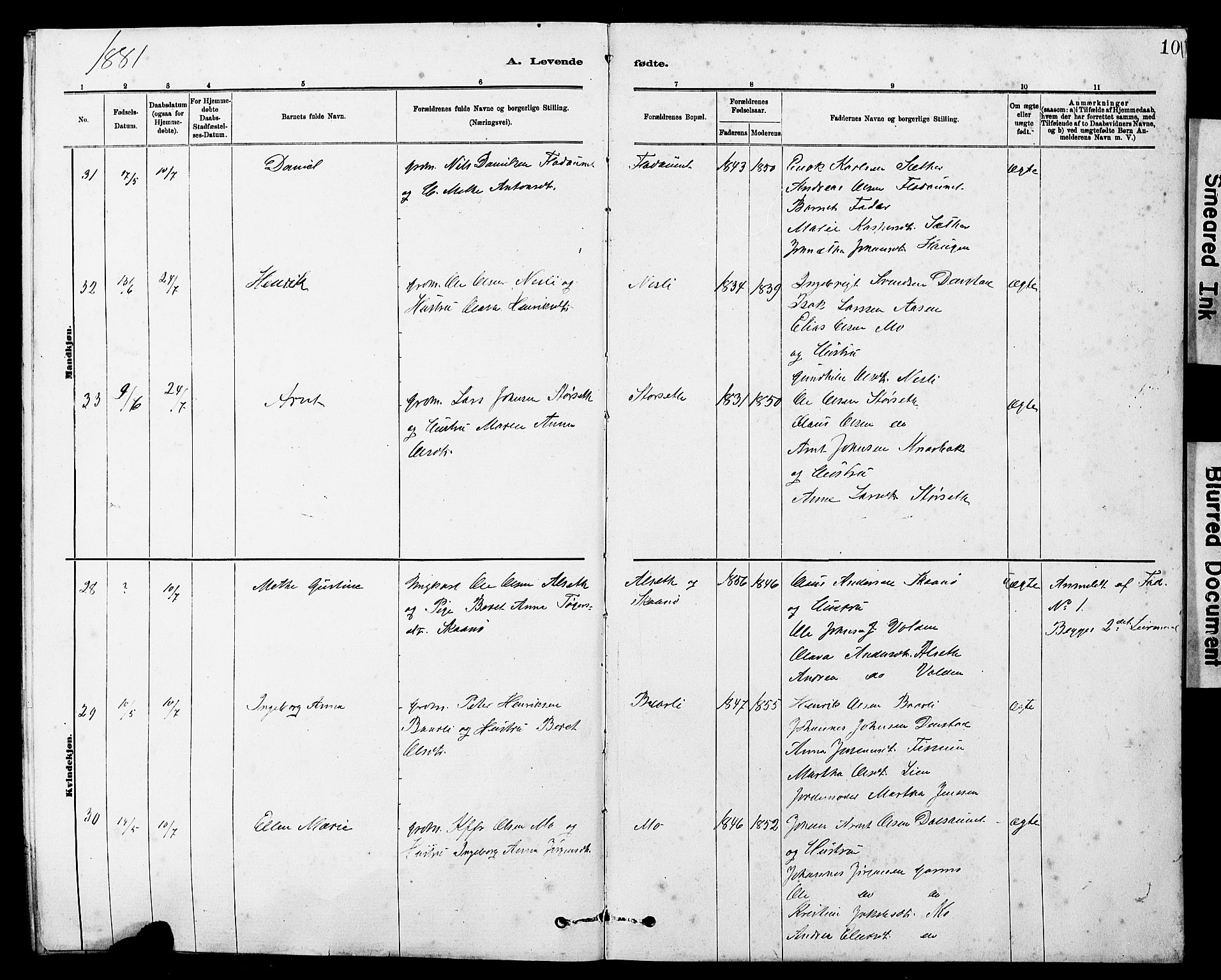 Ministerialprotokoller, klokkerbøker og fødselsregistre - Sør-Trøndelag, AV/SAT-A-1456/647/L0636: Parish register (copy) no. 647C01, 1881-1884, p. 10