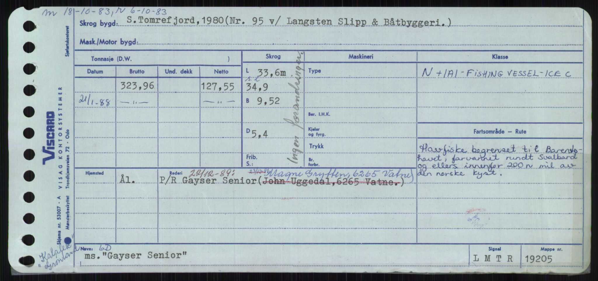 Sjøfartsdirektoratet med forløpere, Skipsmålingen, RA/S-1627/H/Ha/L0002/0002: Fartøy, Eik-Hill / Fartøy, G-Hill, p. 61