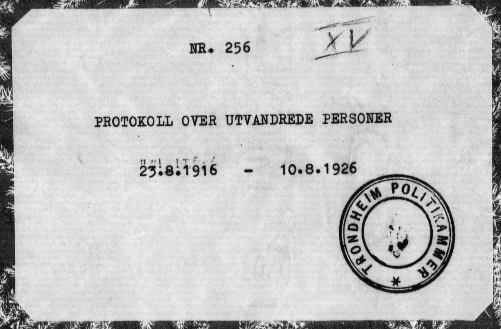 Trondheim politikammer, AV/SAT-A-1887/1/32/L0016: Emigrantprotokoll XV, 1916-1926