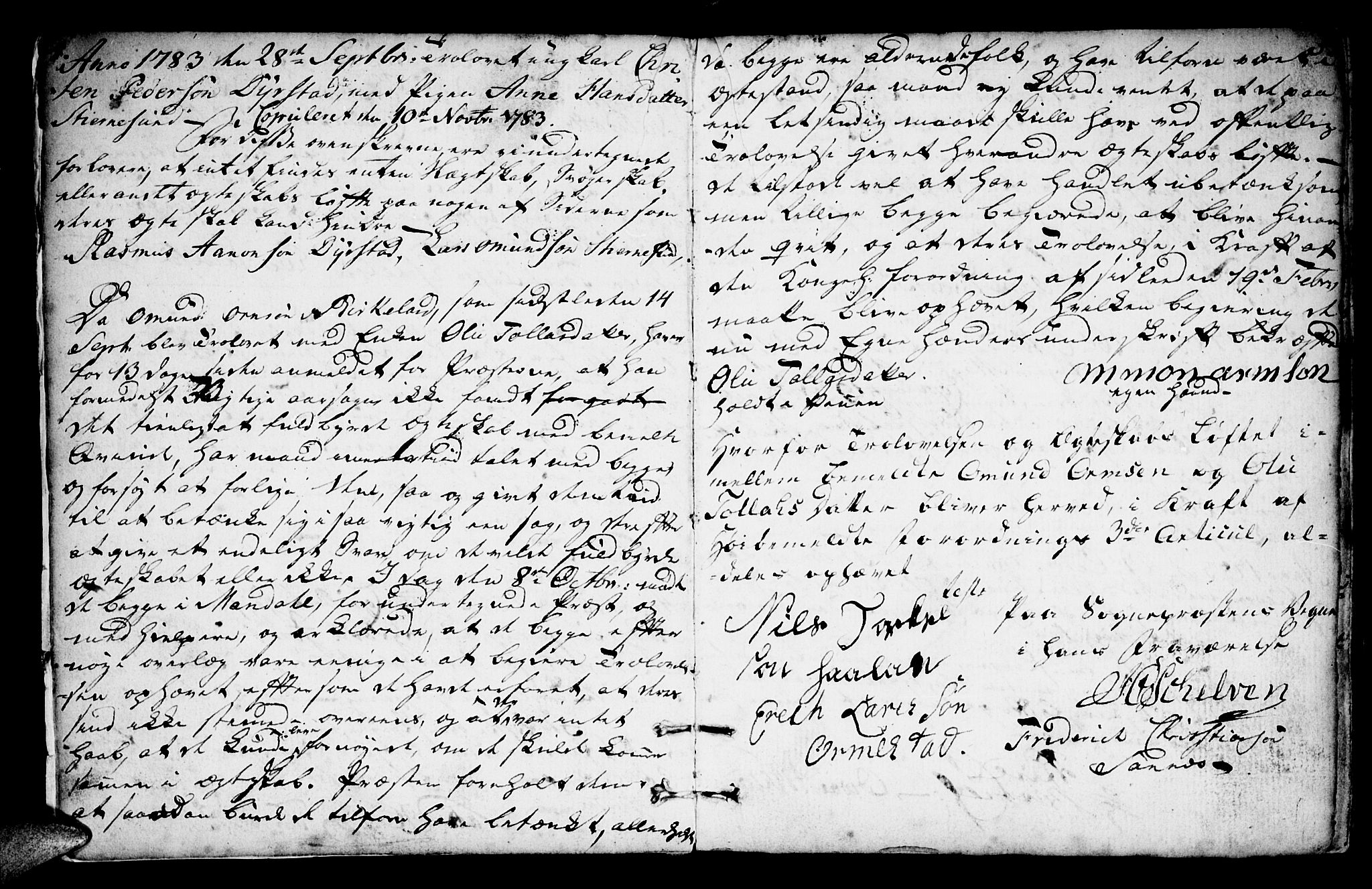 Mandal sokneprestkontor, SAK/1111-0030/F/Fa/Faa/L0007: Parish register (official) no. A 7, 1783-1818, p. 4-5