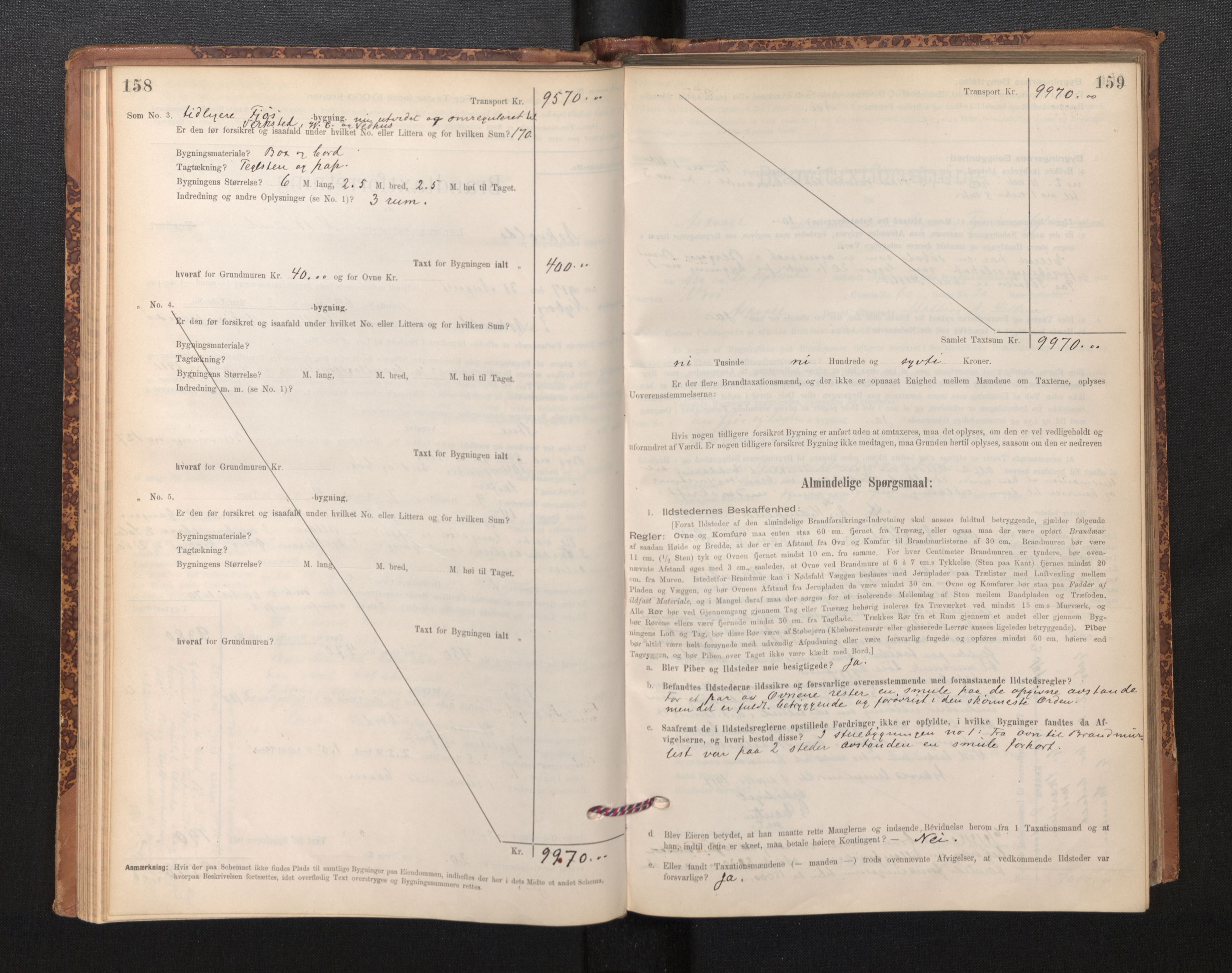 Lensmannen i Askvoll, SAB/A-26301/0012/L0004: Branntakstprotokoll, skjematakst og liste over branntakstmenn, 1895-1932, p. 158-159