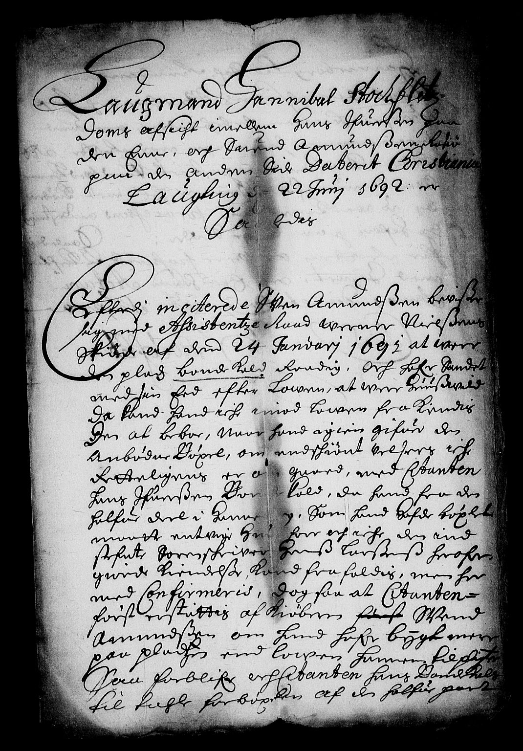 Stattholderembetet 1572-1771, RA/EA-2870/Af/L0004: Avskrifter av vedlegg til originale supplikker, nummerert i samsvar med supplikkbøkene, 1691-1694, p. 224