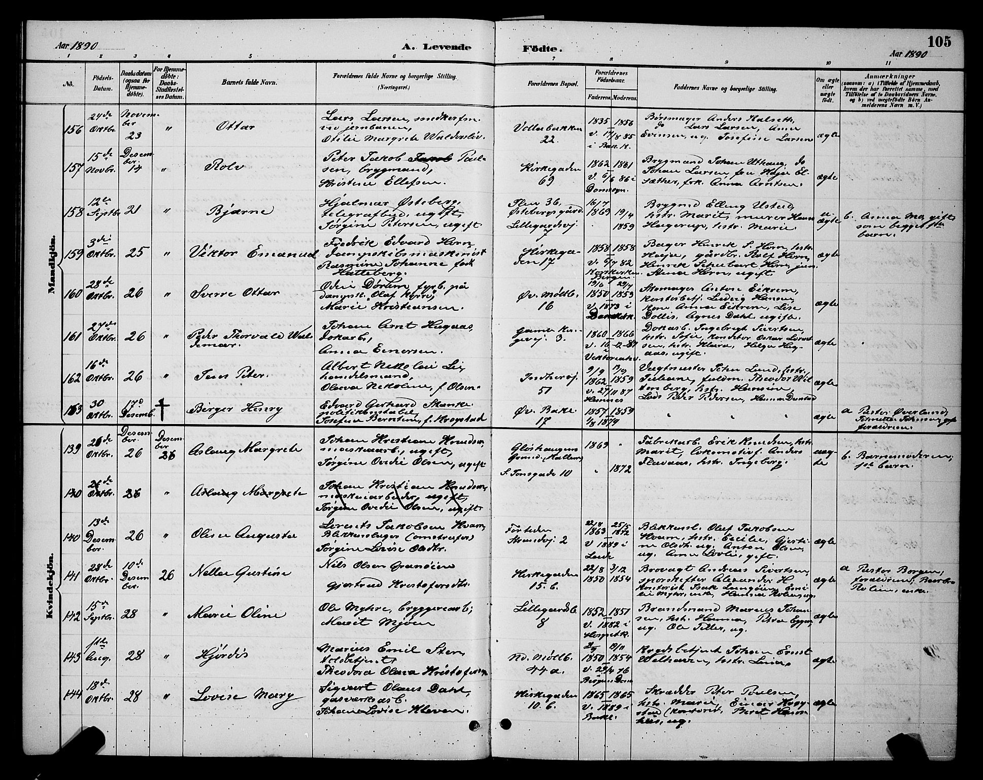 Ministerialprotokoller, klokkerbøker og fødselsregistre - Sør-Trøndelag, SAT/A-1456/604/L0222: Parish register (copy) no. 604C05, 1886-1895, p. 105