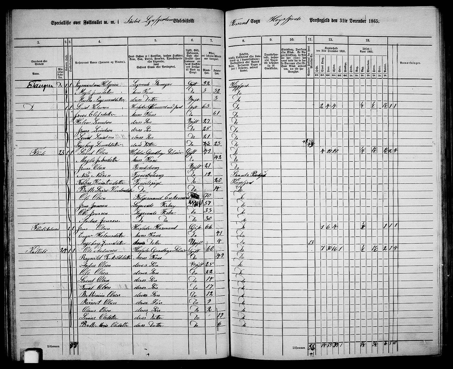 RA, 1865 census for Høgsfjord, 1865, p. 35